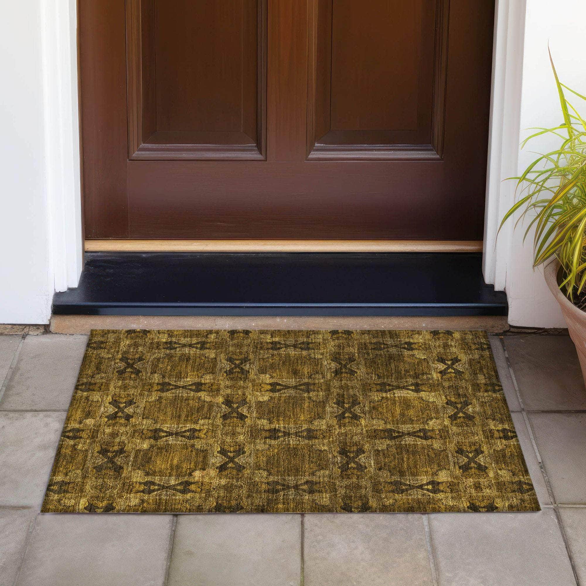 Machine Made ACN564 Chocolate Brown Rugs