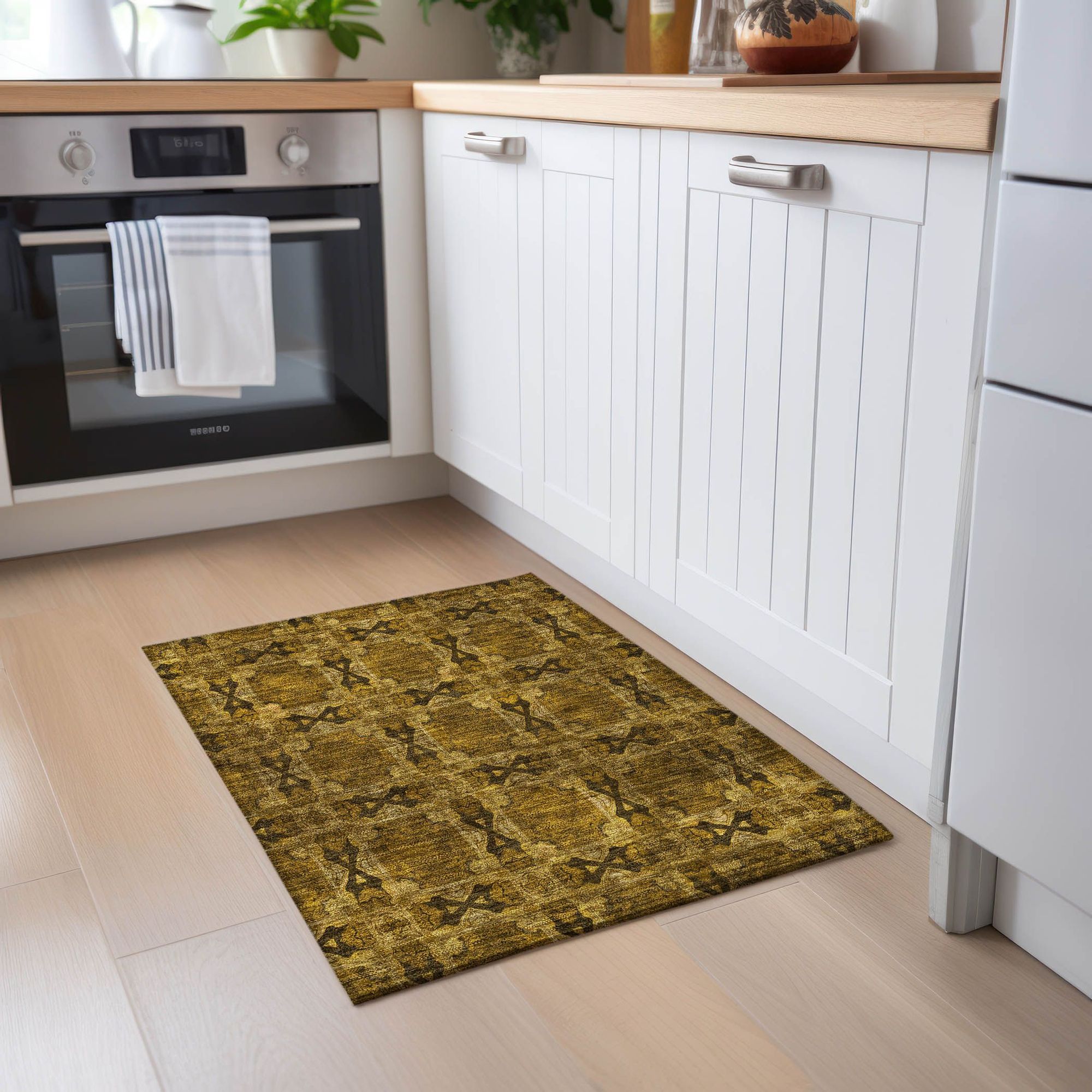 Machine Made ACN564 Chocolate Brown Rugs