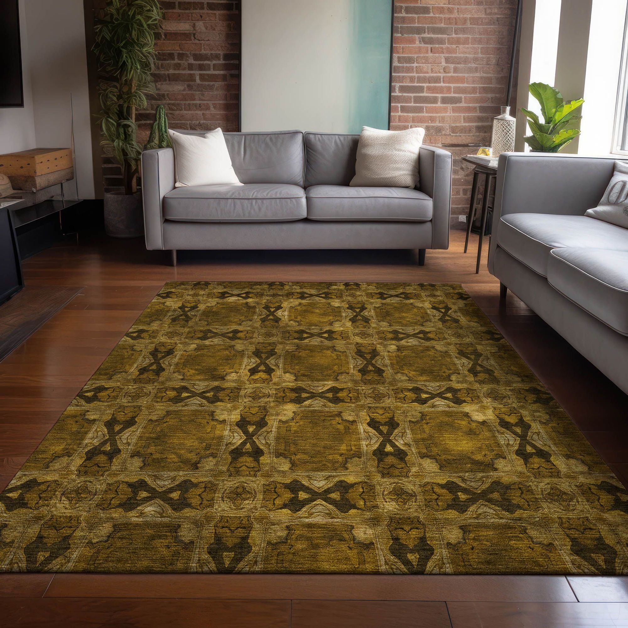 Machine Made ACN564 Chocolate Brown Rugs