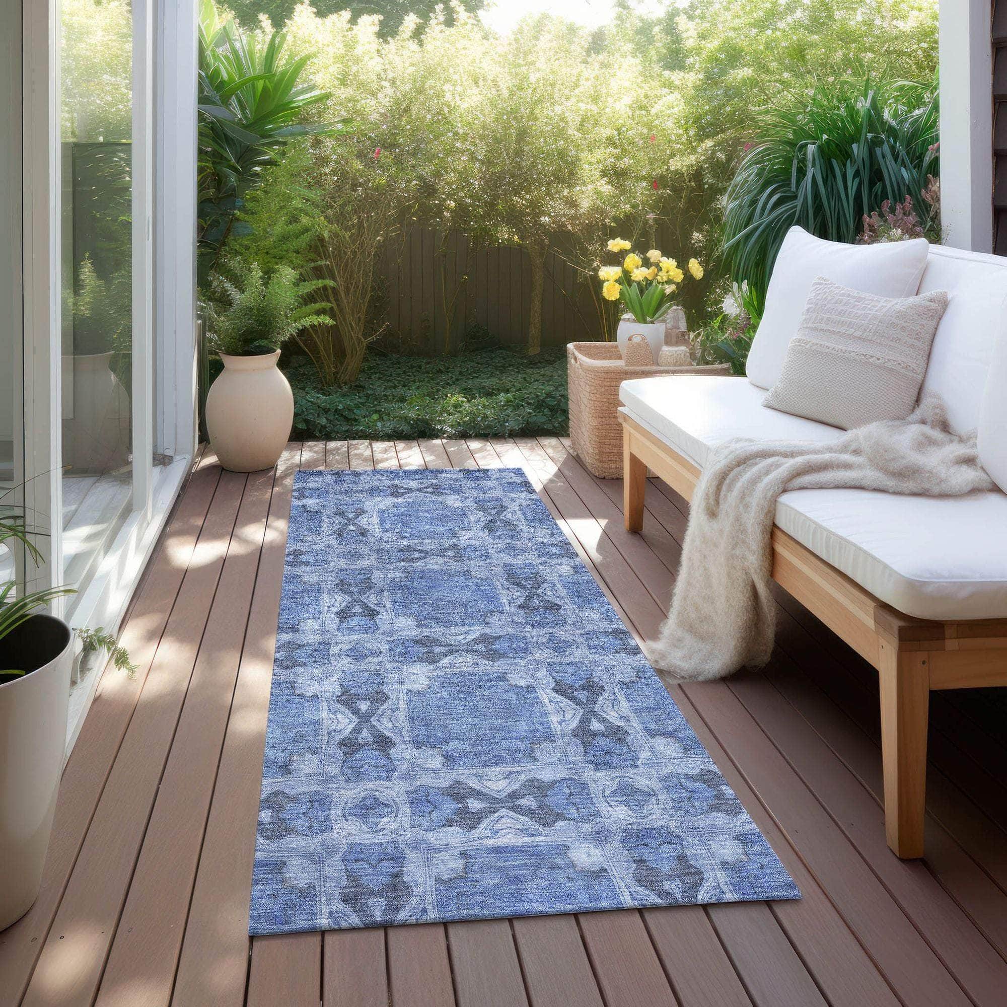 Machine Made ACN564 Denim Blue Rugs