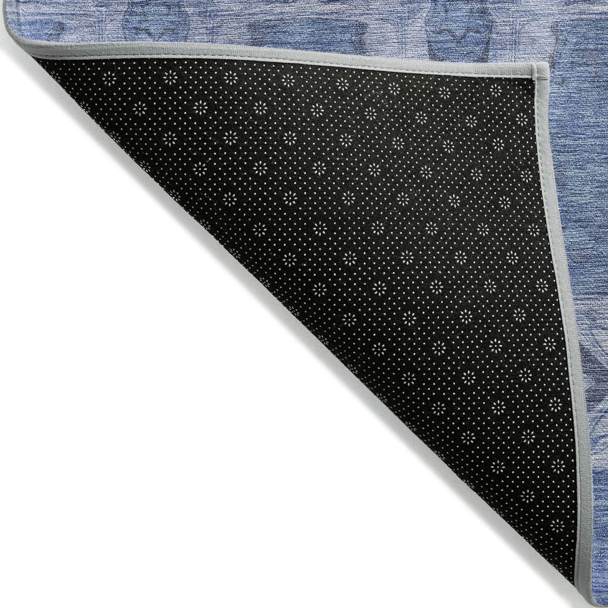 Machine Made ACN564 Denim Blue Rugs