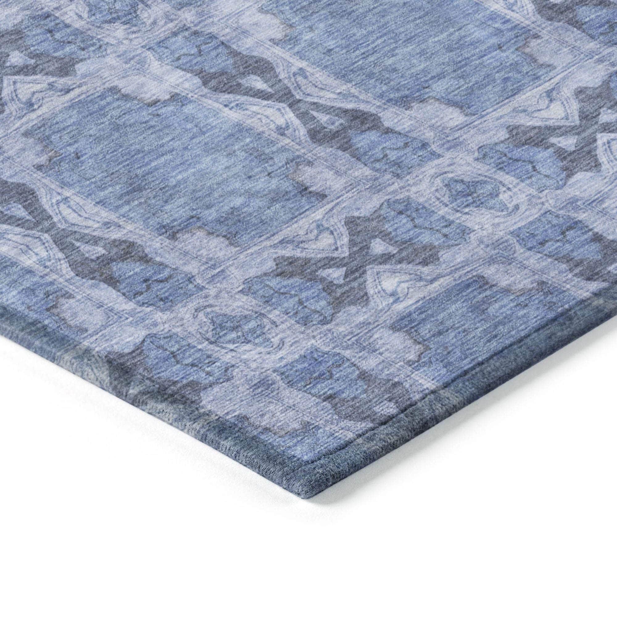 Machine Made ACN564 Denim Blue Rugs
