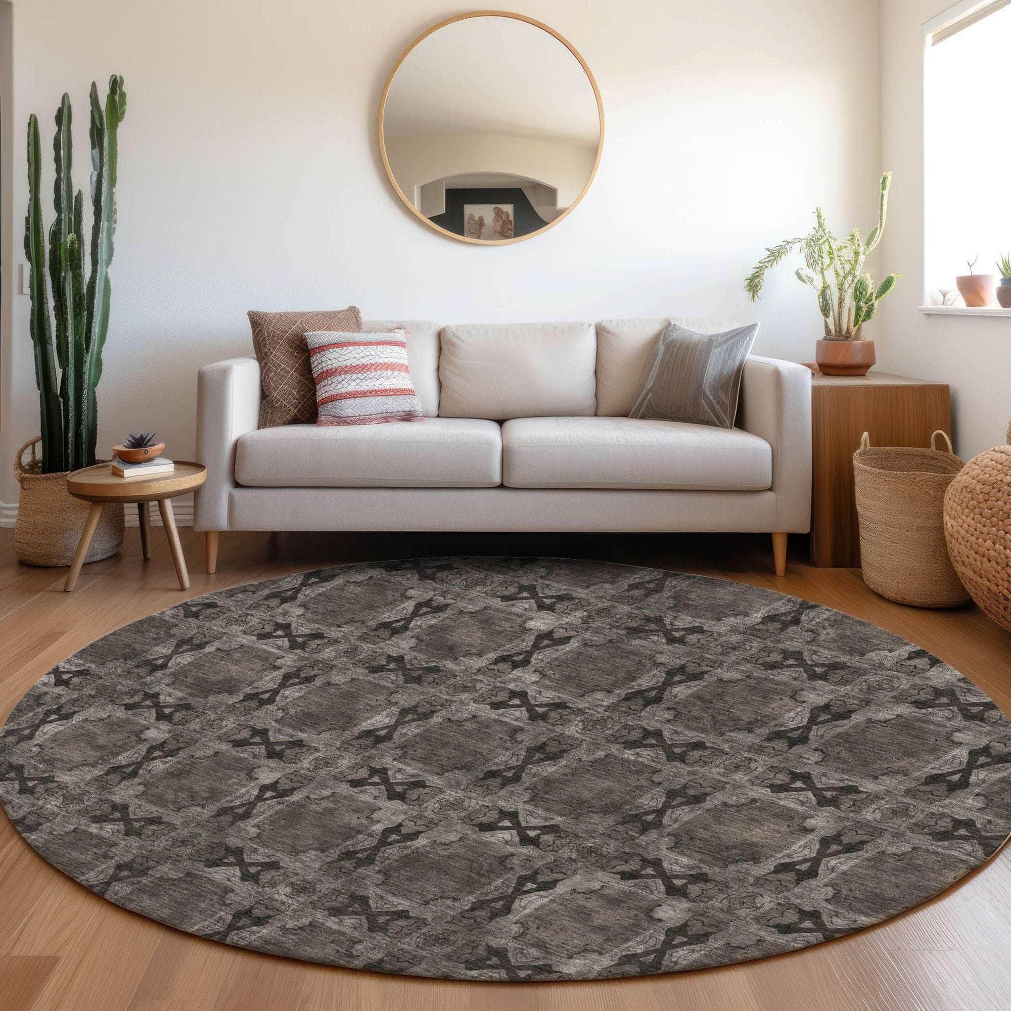 Machine Made ACN564 Gray Rugs