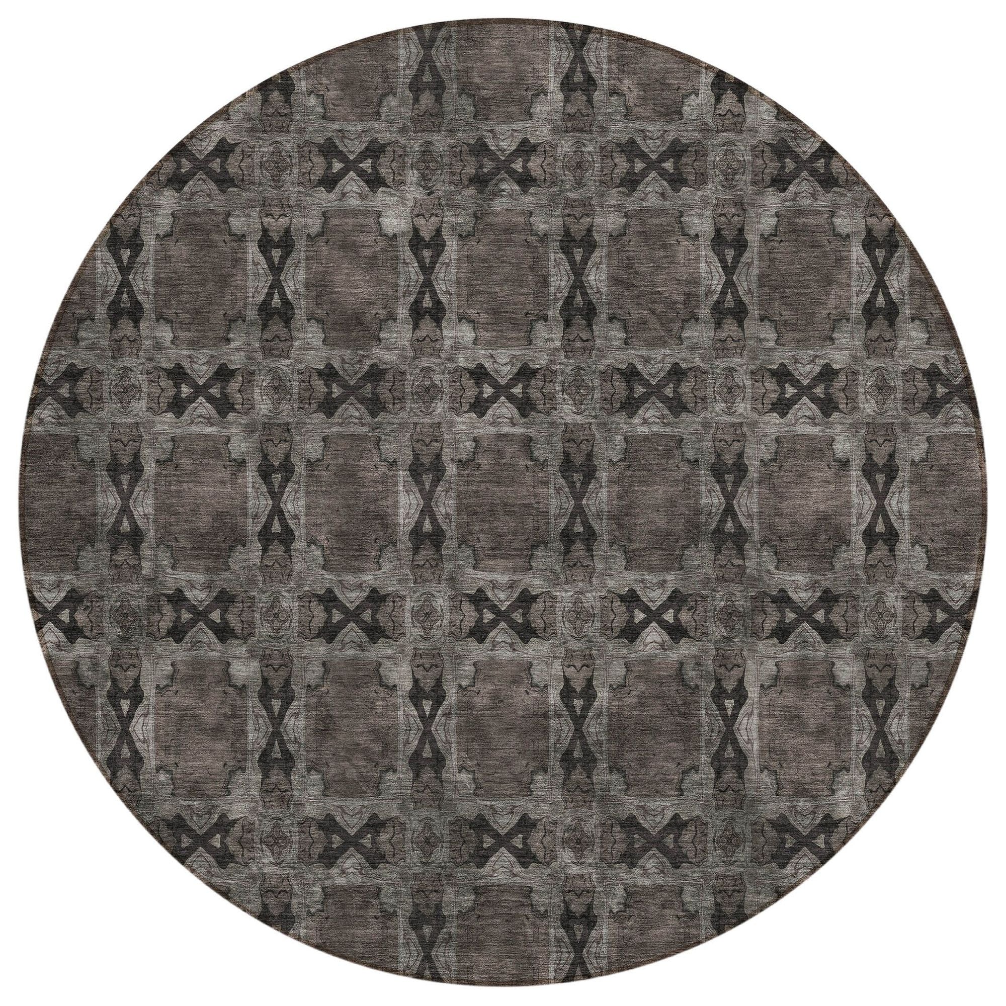 Machine Washable Gray Rug - Indoor / Outdoor - Kids / Pet Friendly Panel Print Rug