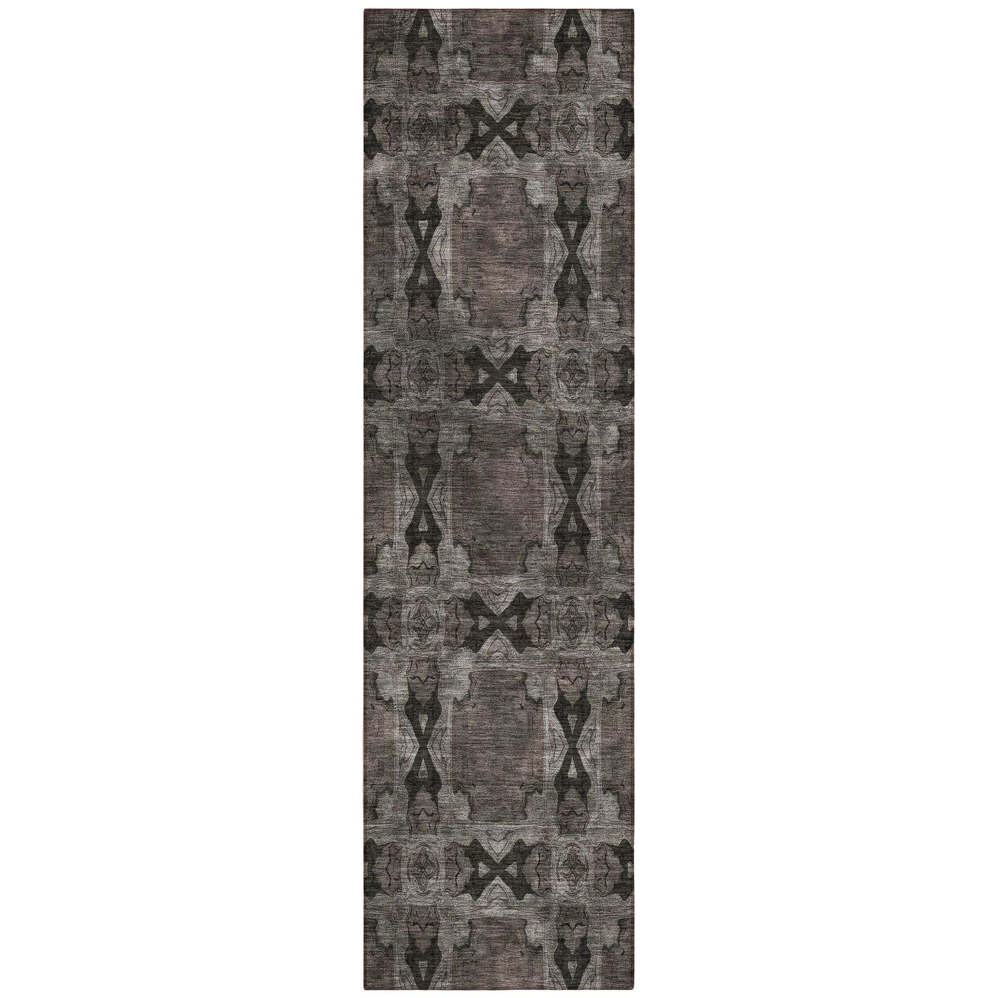 Machine Washable Gray Rug - Indoor / Outdoor - Kids / Pet Friendly Panel Print Rug