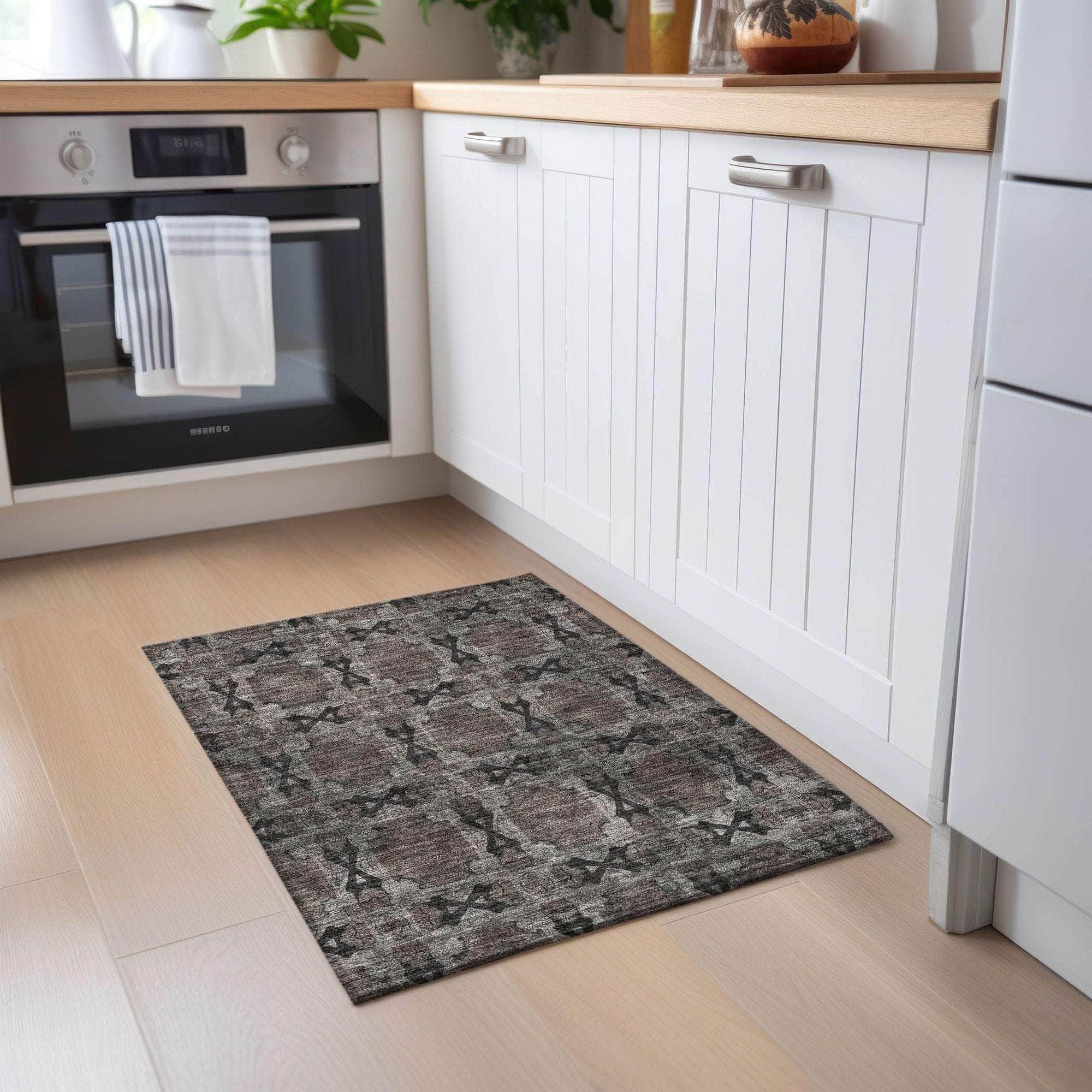 Machine Made ACN564 Gray Rugs