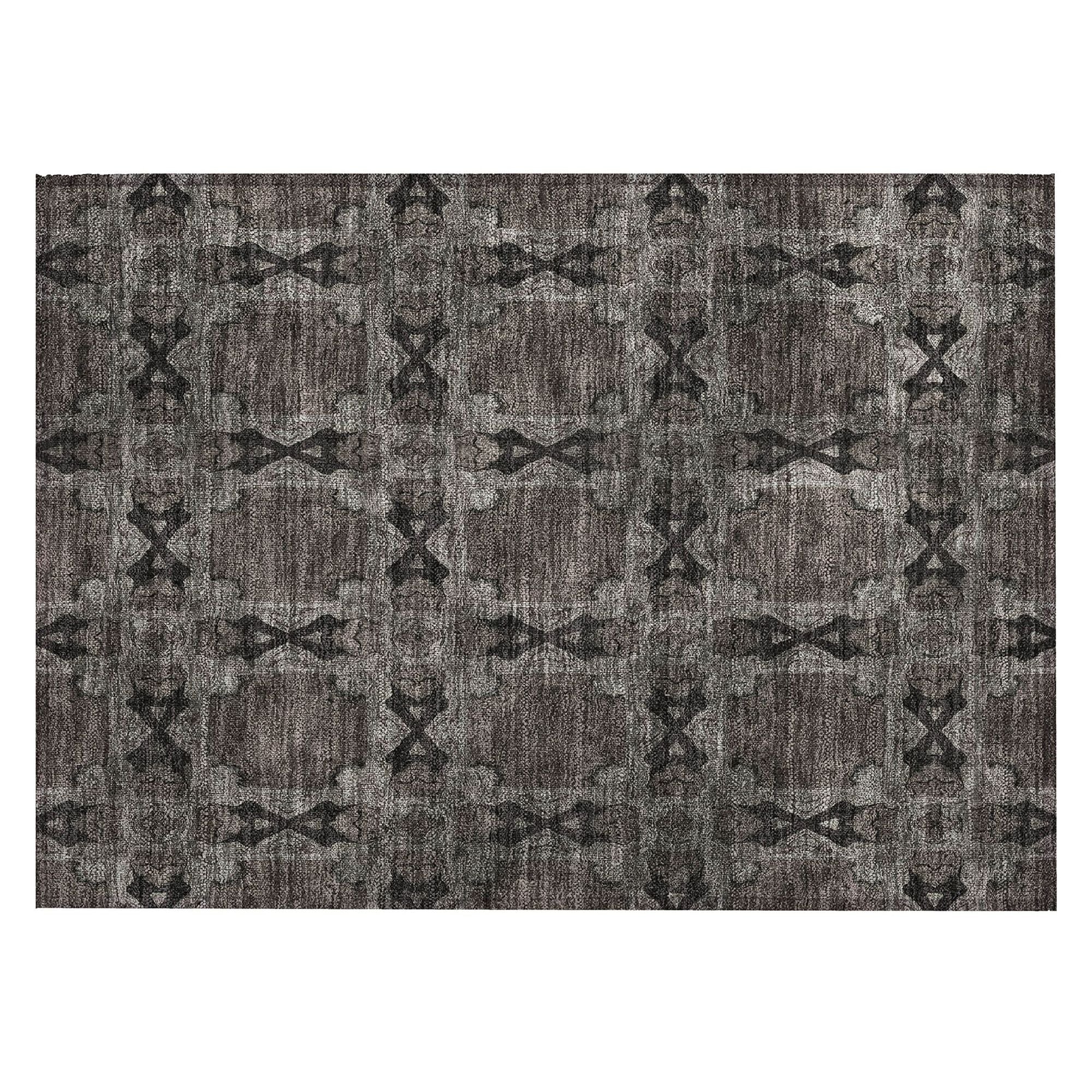 Machine Washable Gray Rug - Indoor / Outdoor - Kids / Pet Friendly Panel Print Rug