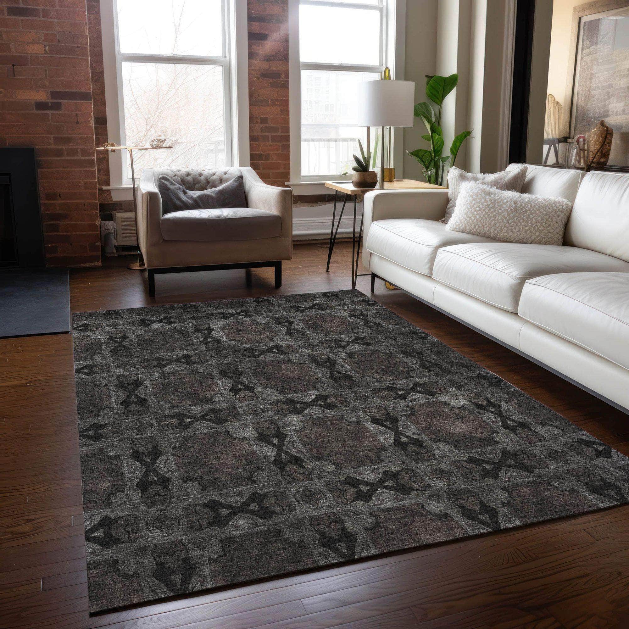 Machine Made ACN564 Gray Rugs