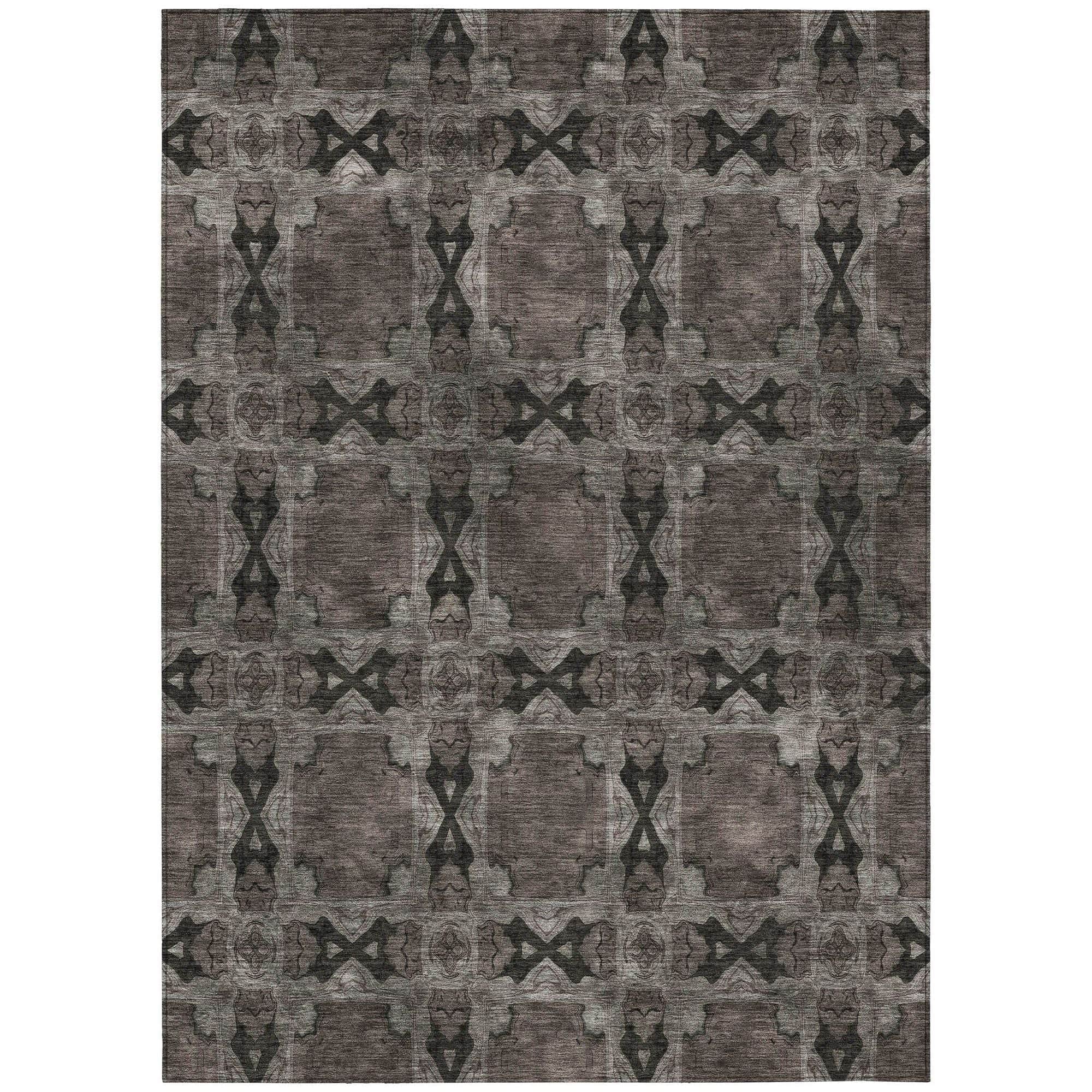 Machine Washable Gray Rug - Indoor / Outdoor - Kids / Pet Friendly Panel Print Rug