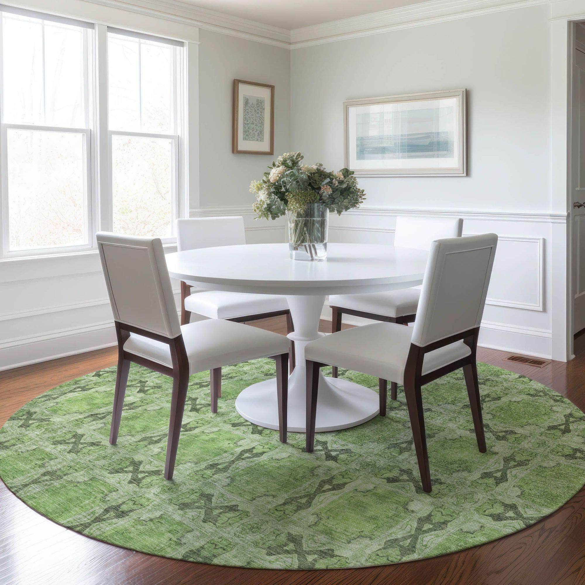 Machine Made ACN564 Green Rugs