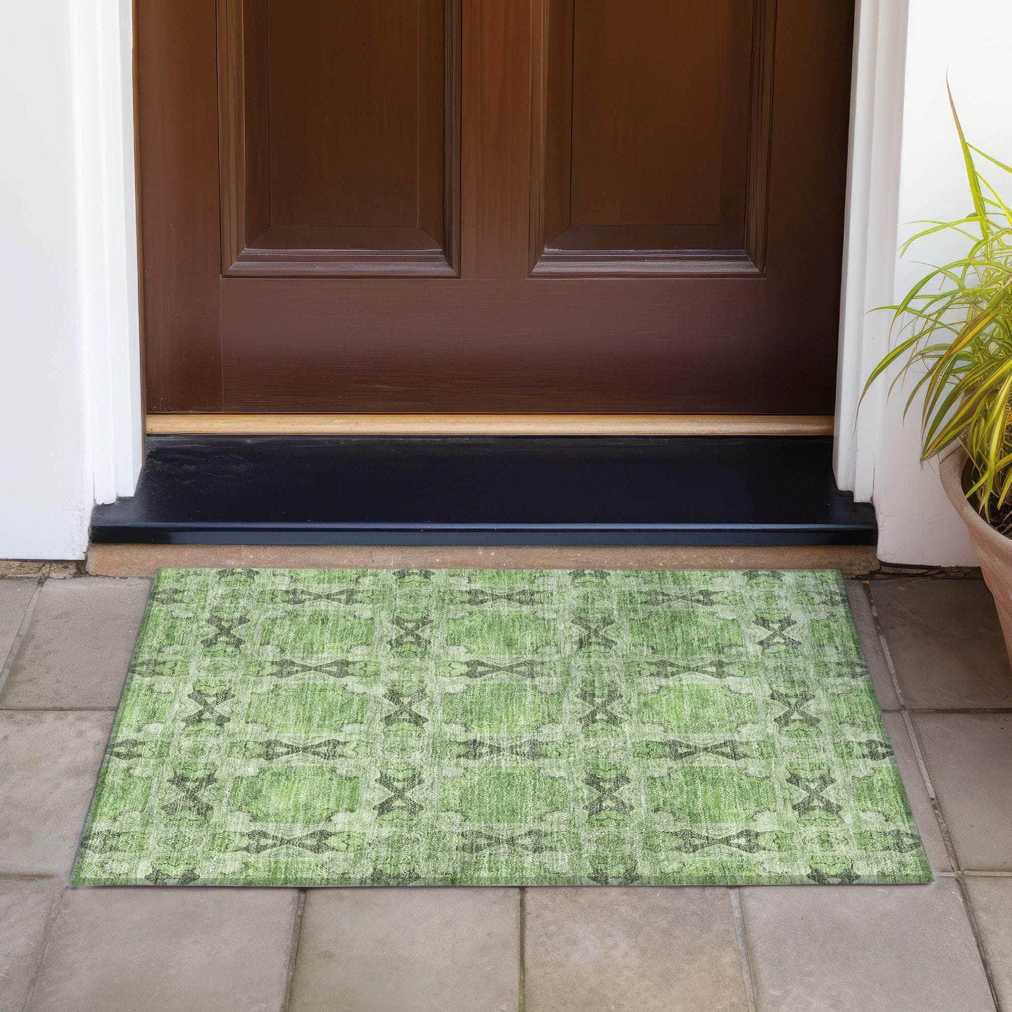Machine Made ACN564 Green Rugs
