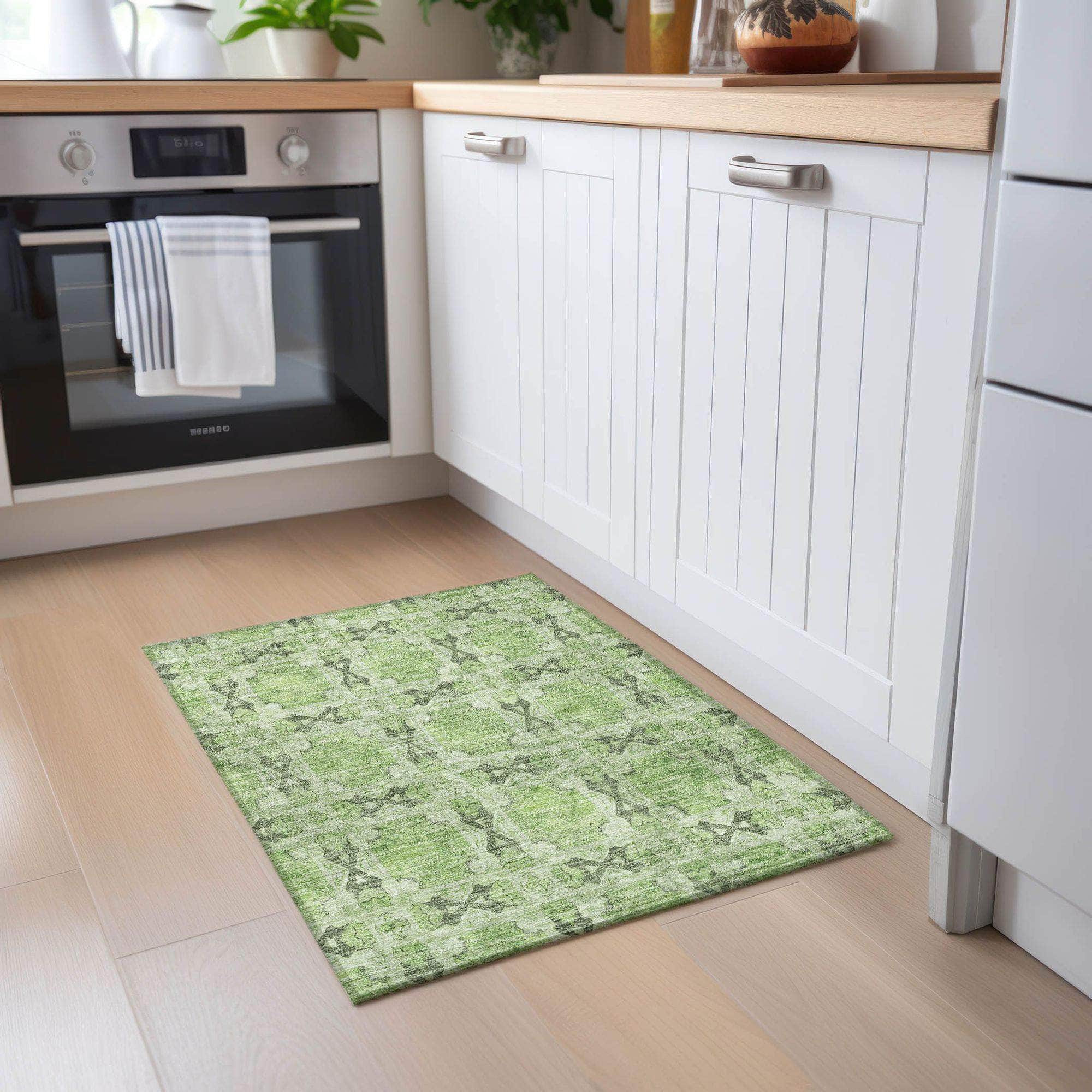 Machine Made ACN564 Green Rugs