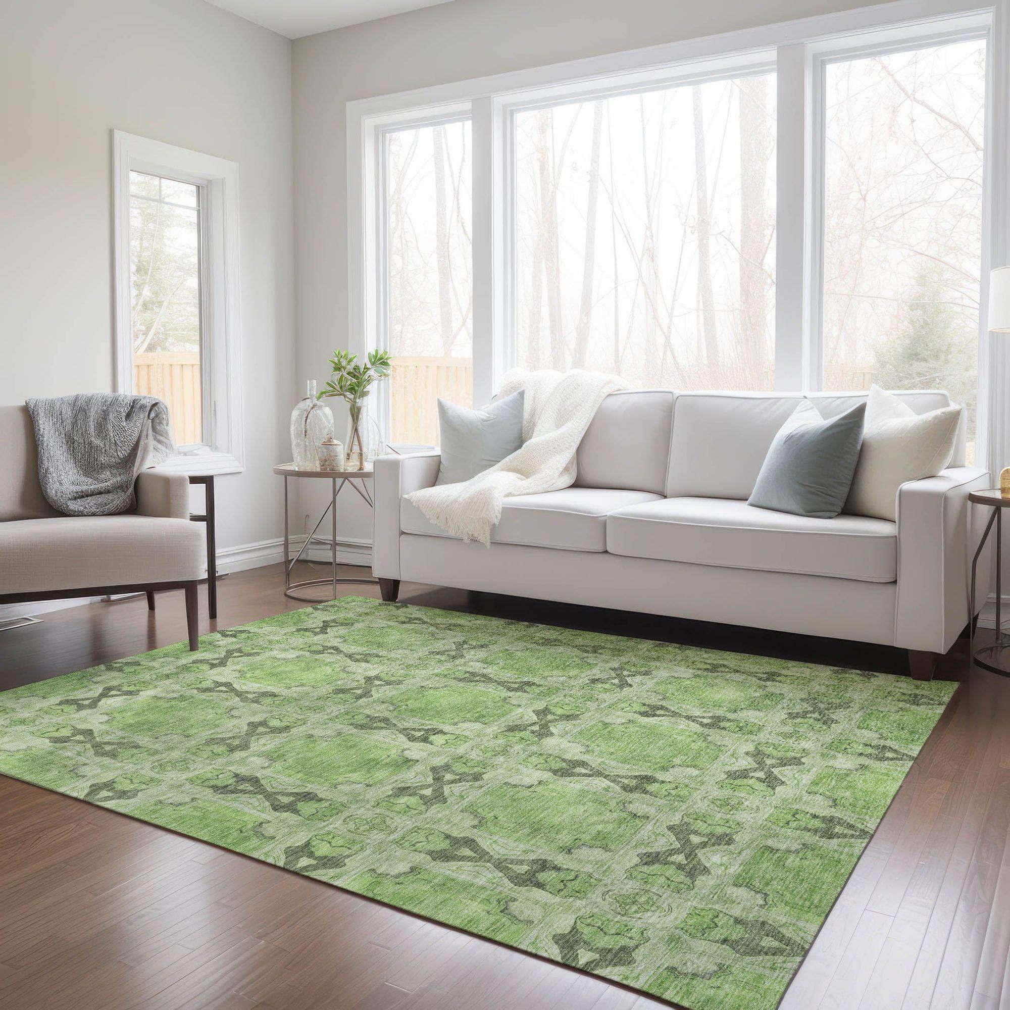 Machine Made ACN564 Green Rugs