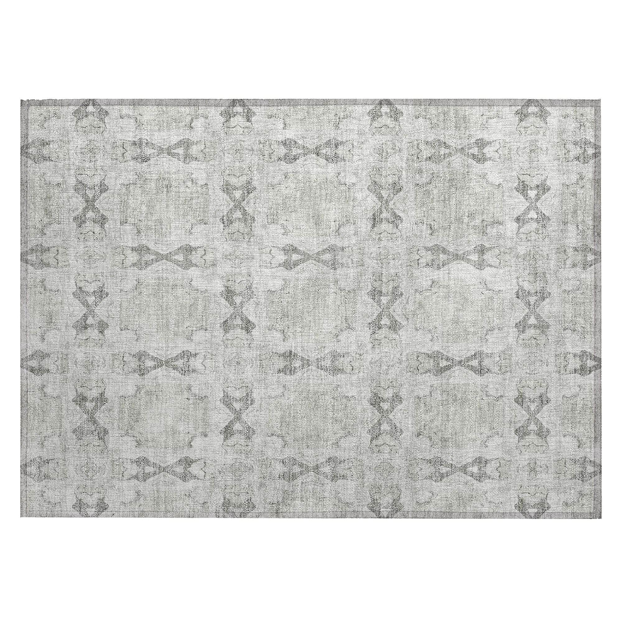 Machine Washable Ivory Rug - Indoor / Outdoor - Kids / Pet Friendly Panel Print Rug
