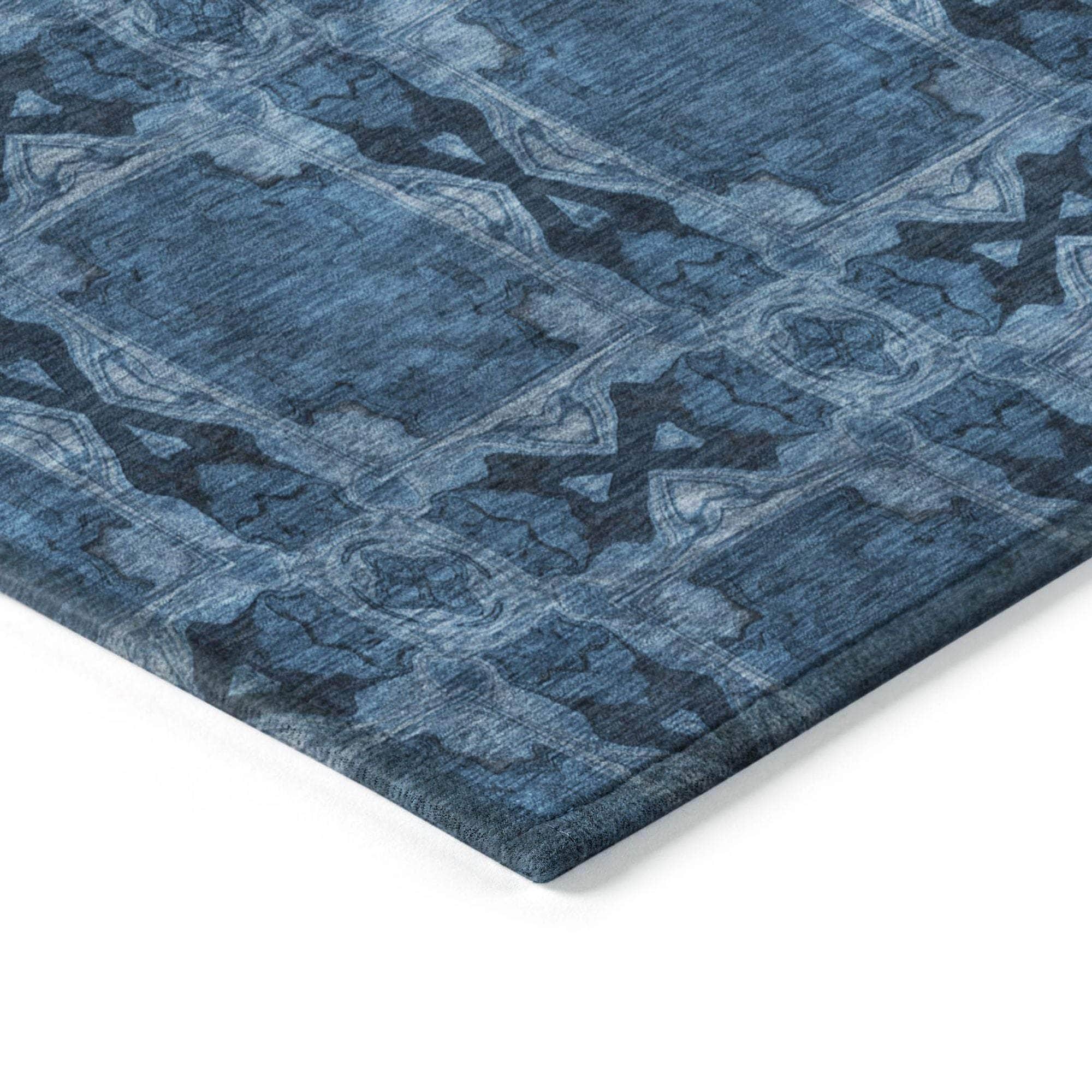 Machine Made ACN564 Navy Blue Rugs
