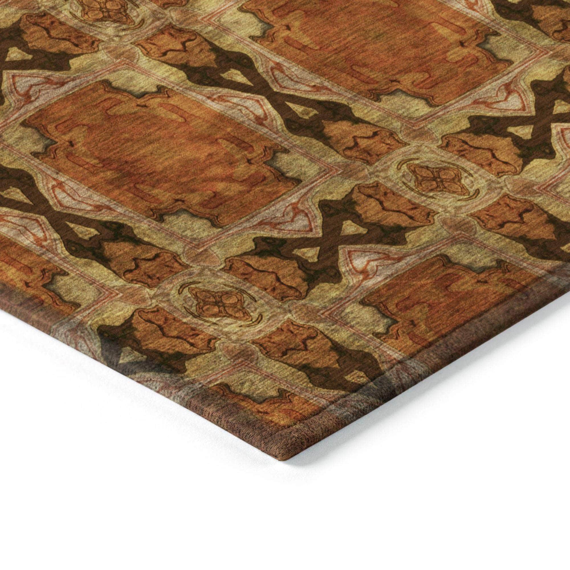 Machine Made ACN564 Paprika Orange Rugs