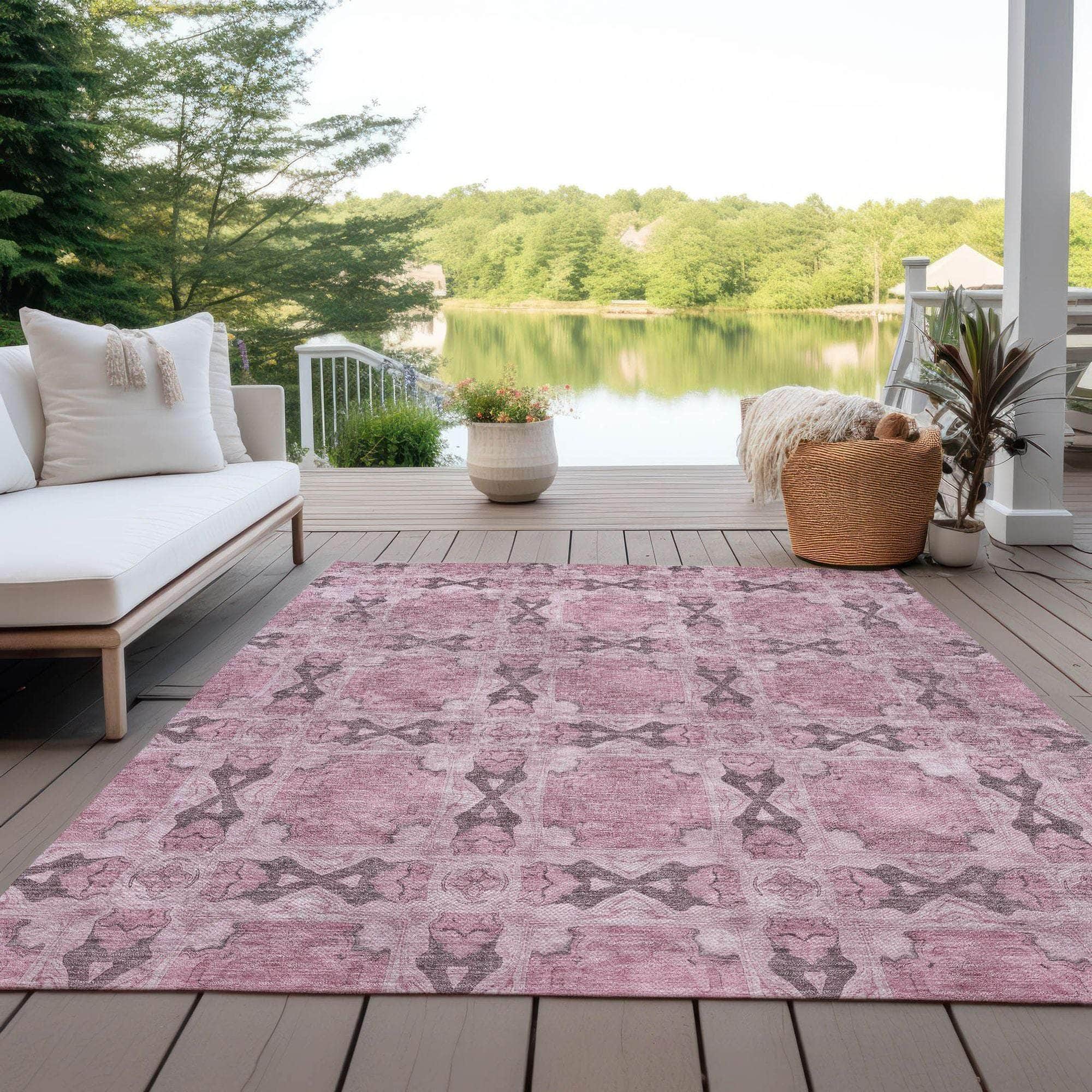 Machine Made ACN564 Pink Rugs