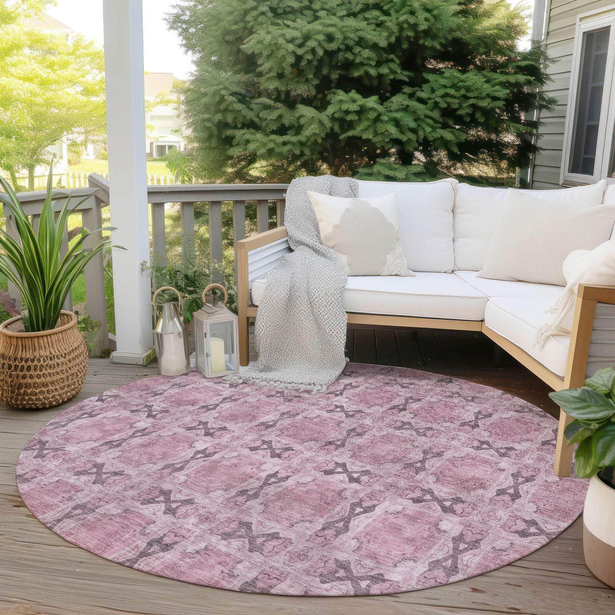 Machine Made ACN564 Pink Rugs