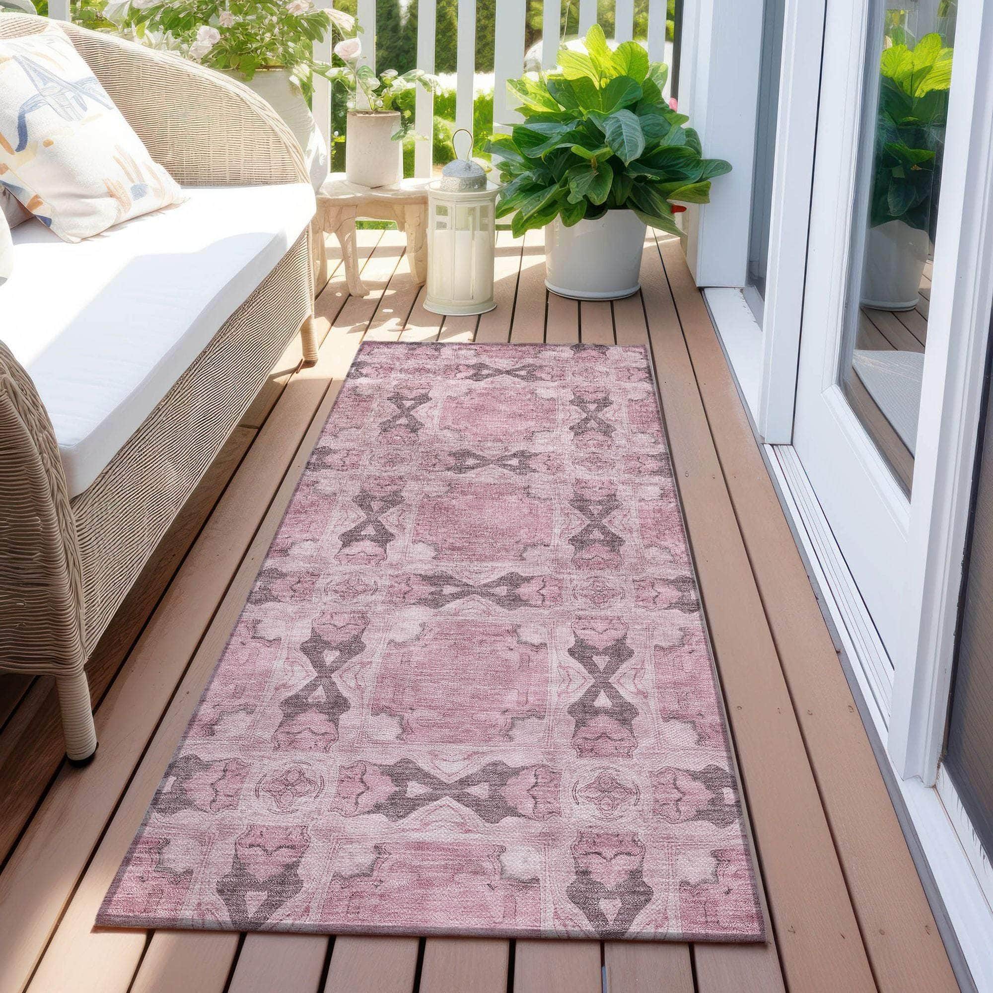 Machine Made ACN564 Pink Rugs