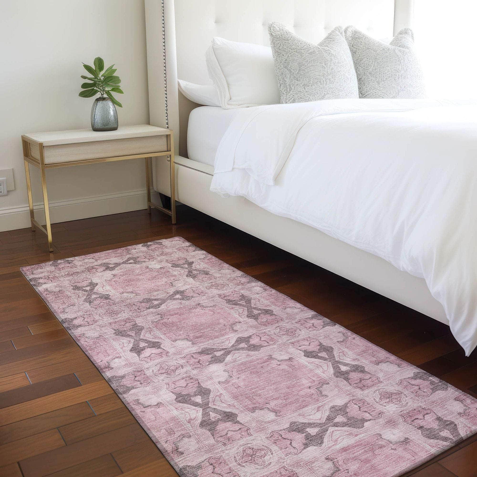 Machine Made ACN564 Pink Rugs