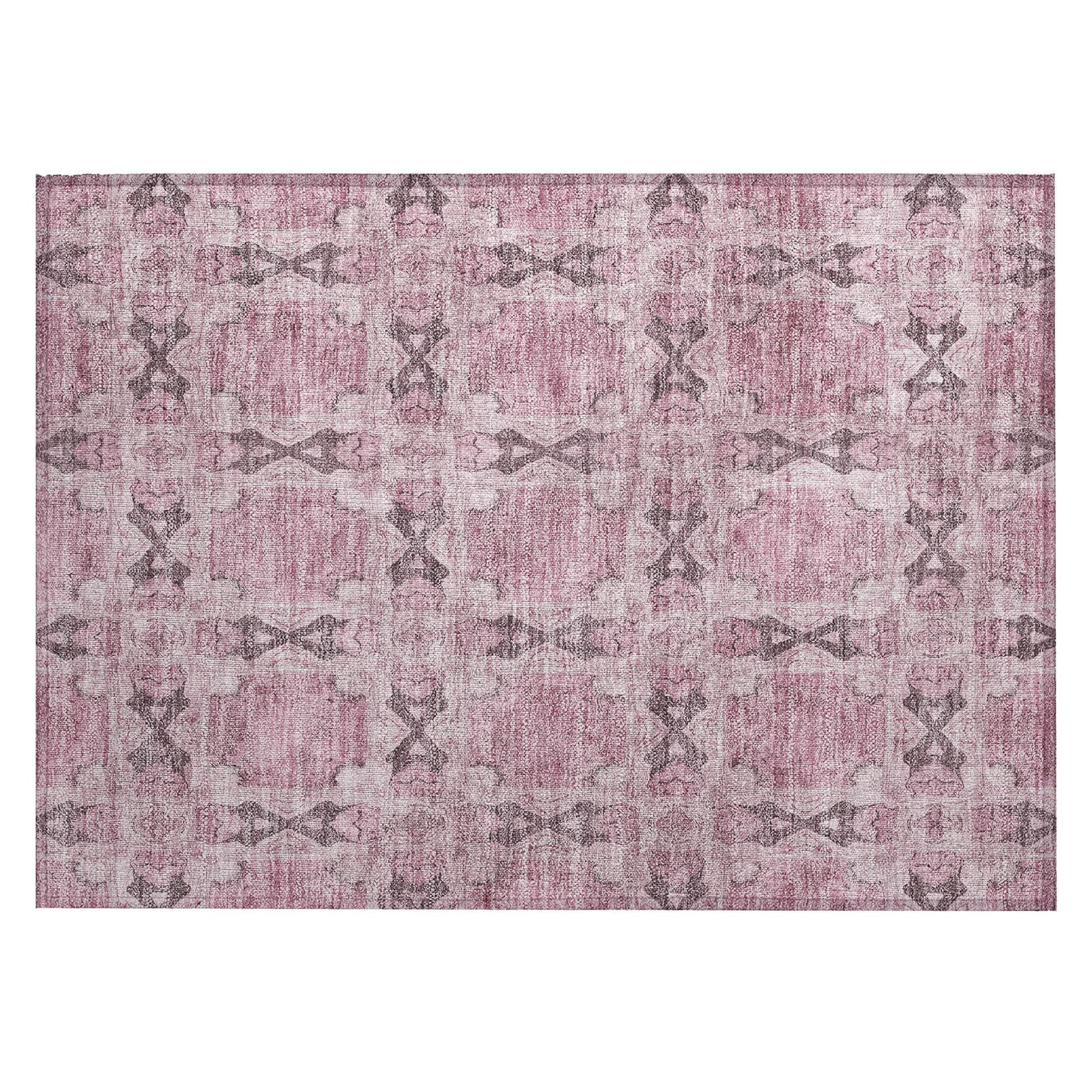 Machine Washable Pink Rug - Indoor / Outdoor - Kids / Pet Friendly Panel Print Rug