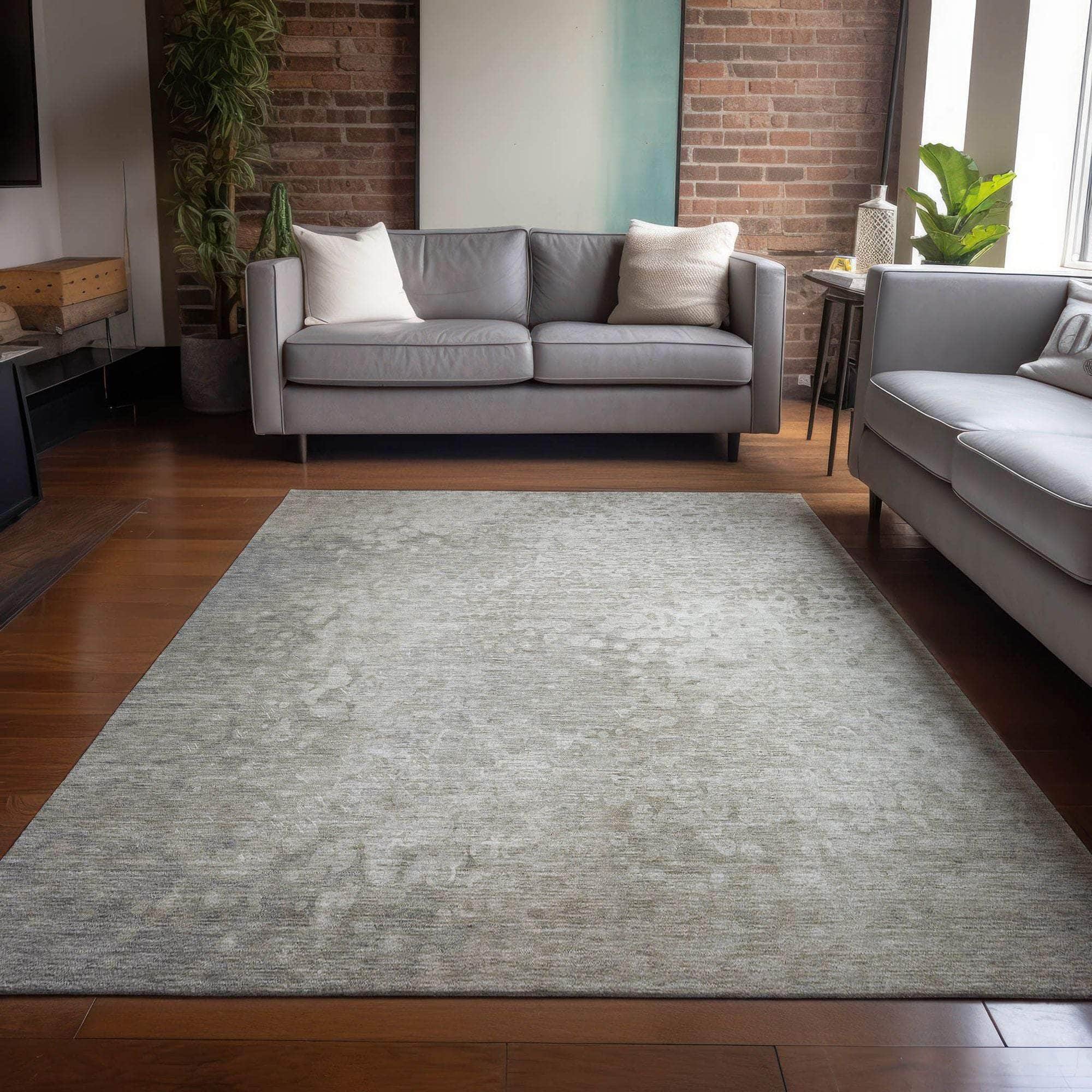 Machine Made ACN565 Beige Brown Rugs