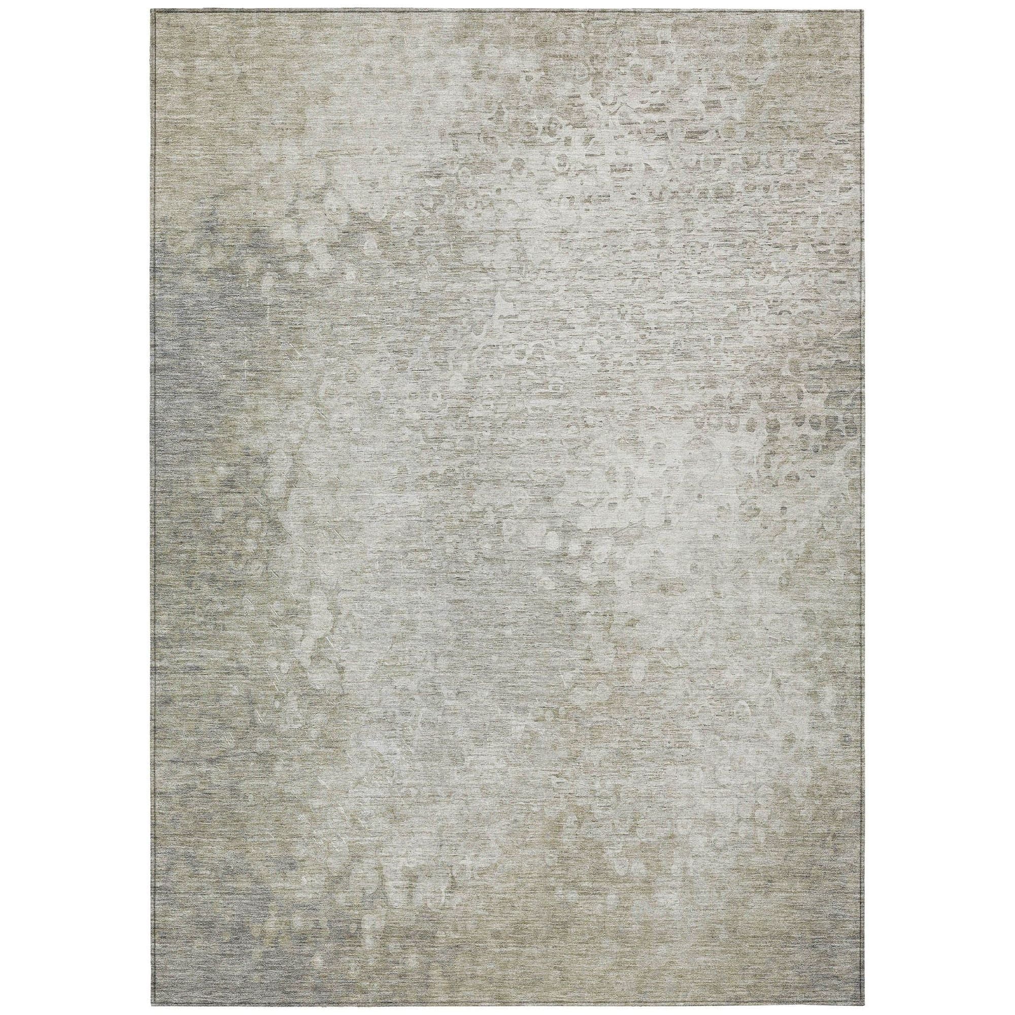 Machine Washable Beige Brown Rug - Indoor / Outdoor - Kids / Pet Friendly Casual Print Rug