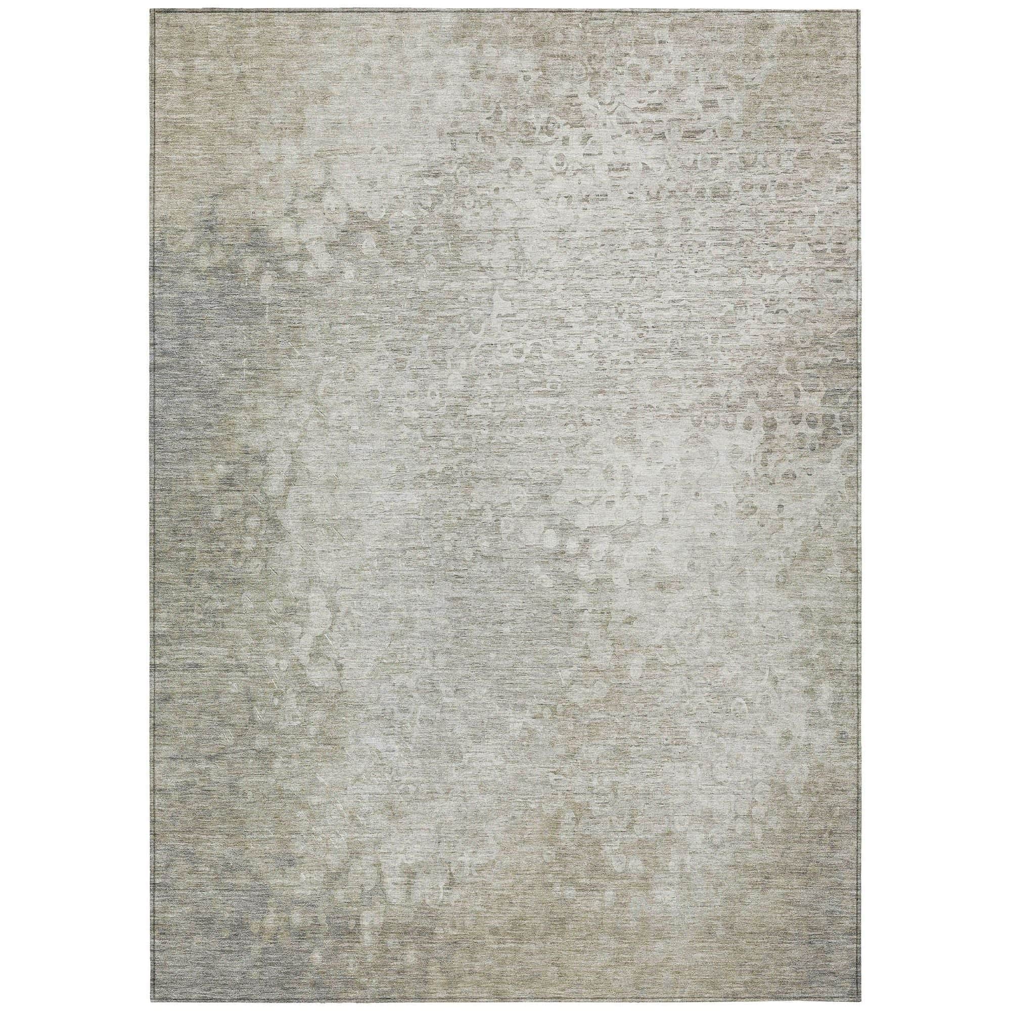 Machine Washable Beige Brown Rug - Indoor / Outdoor - Kids / Pet Friendly Casual Print Rug