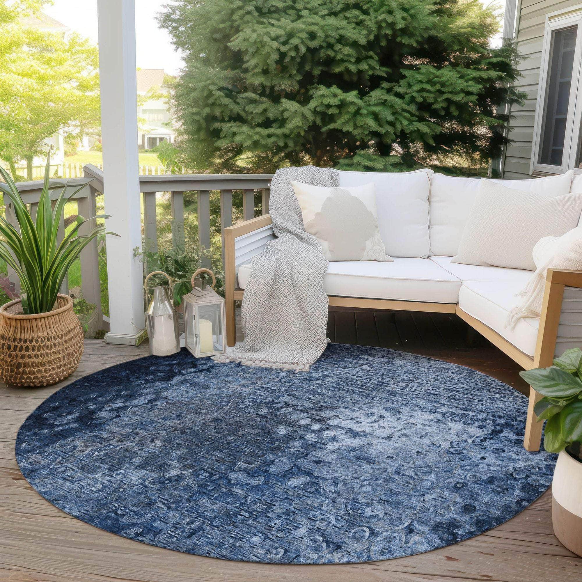 Machine Made ACN565 Blue Rugs