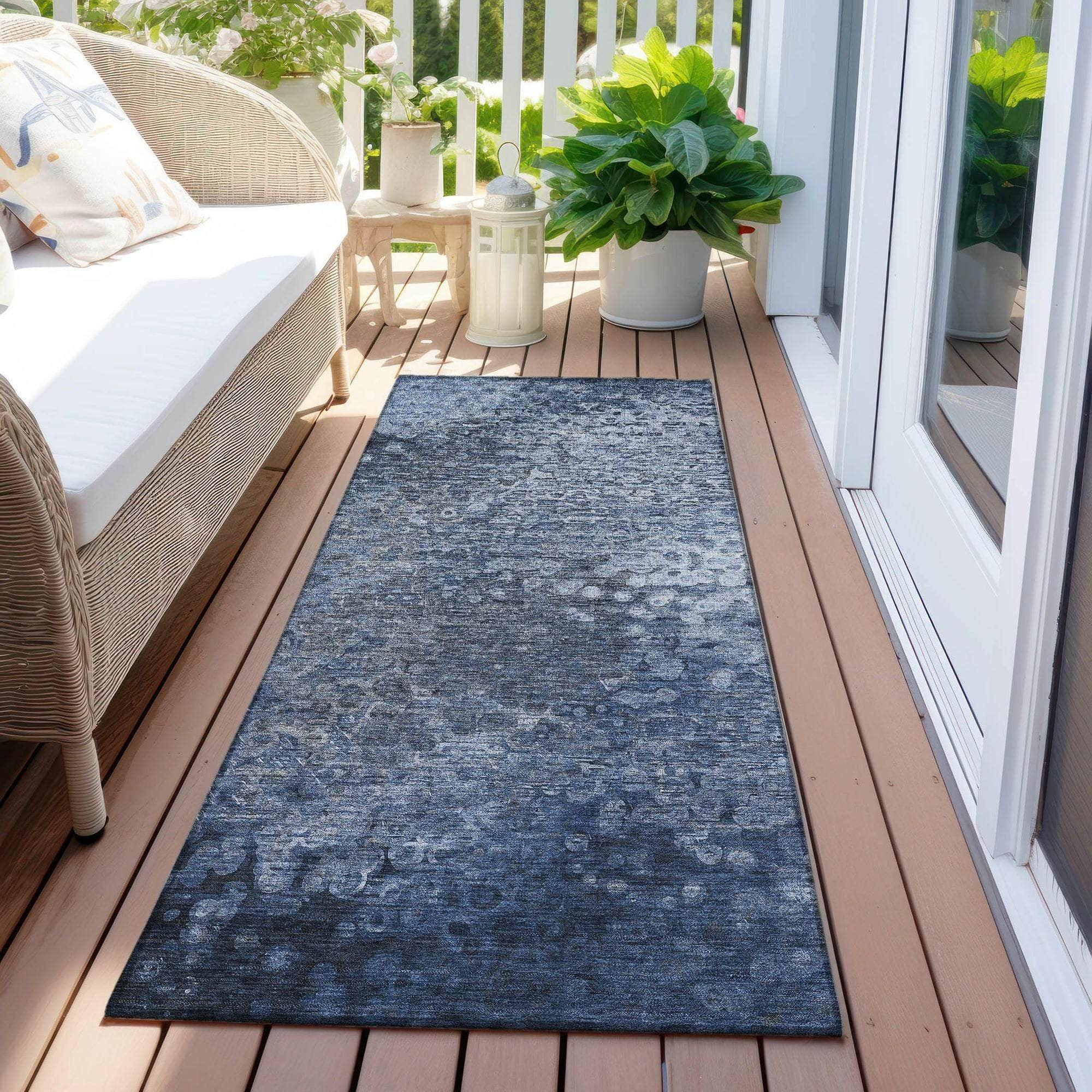 Machine Made ACN565 Blue Rugs