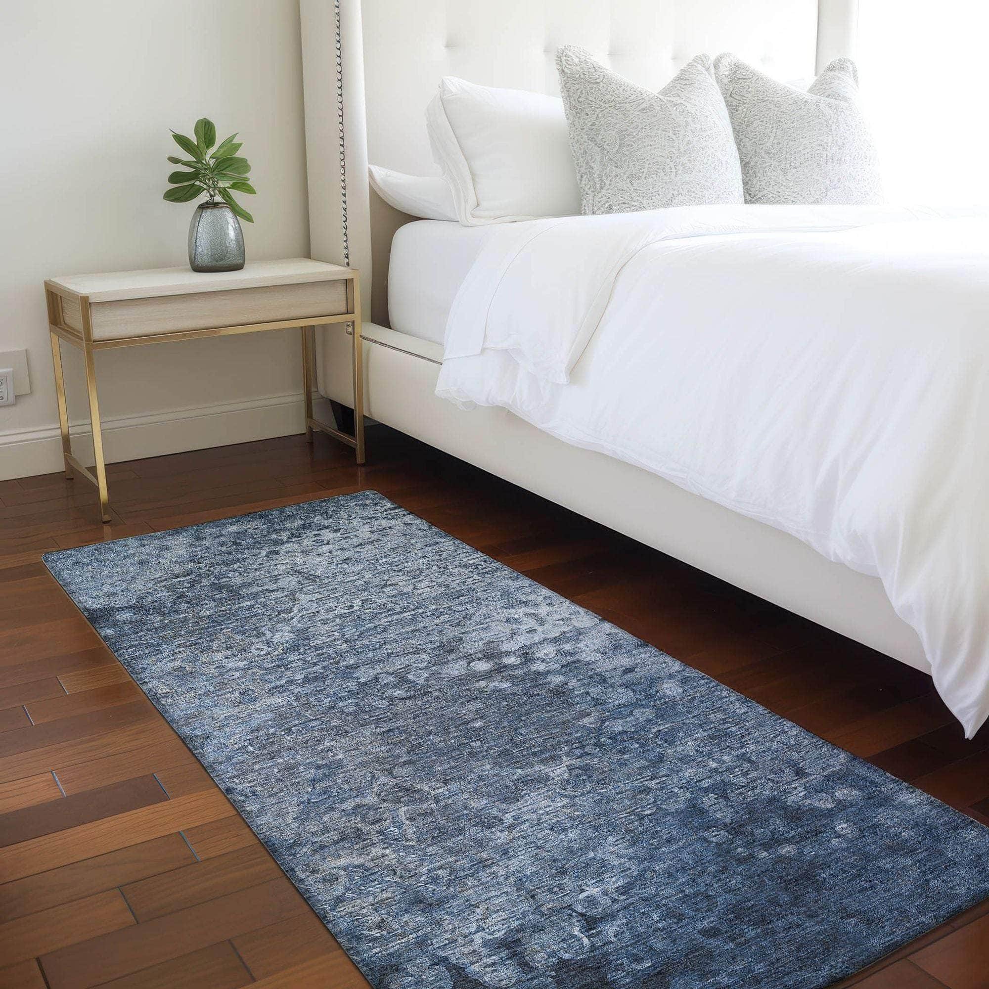 Machine Made ACN565 Blue Rugs