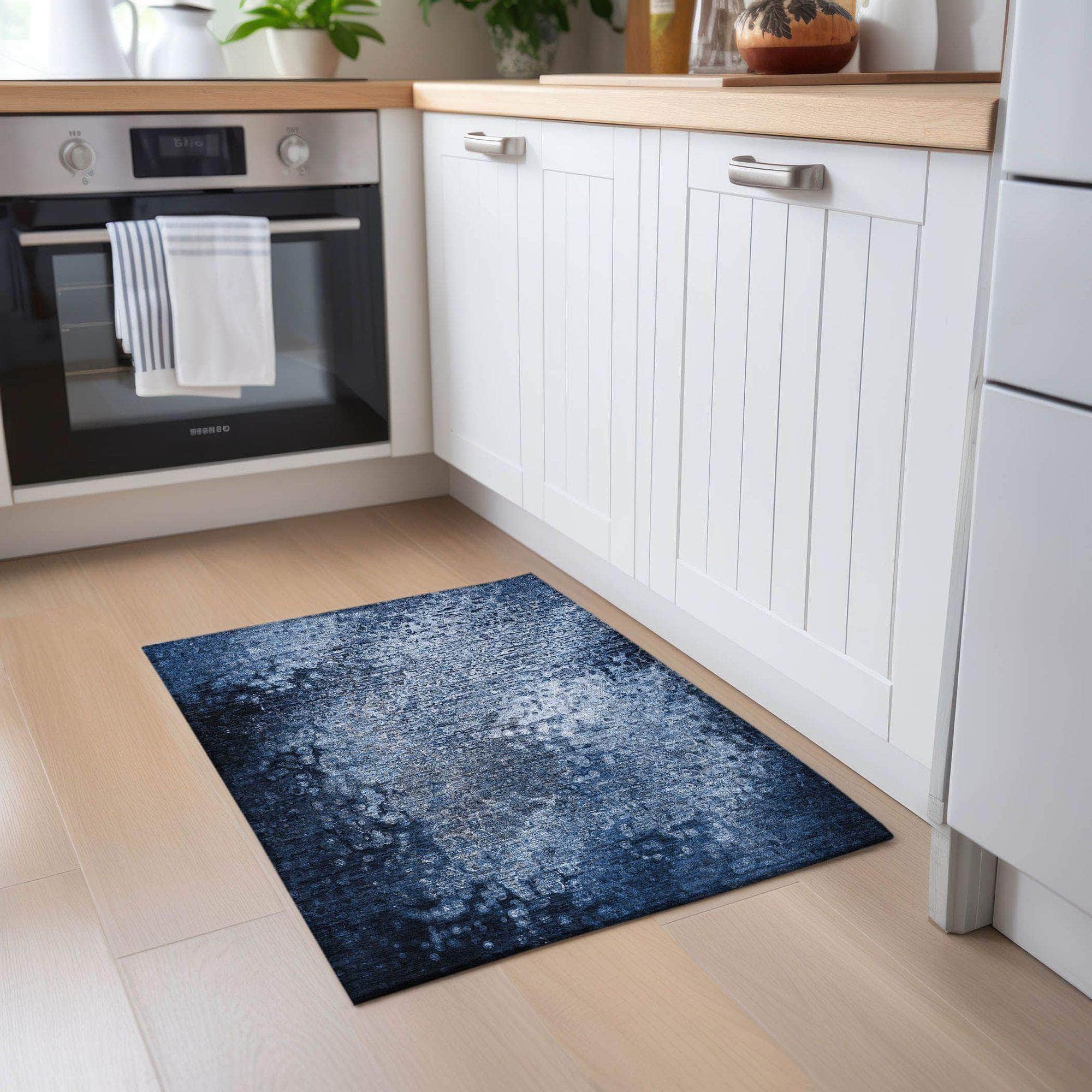 Machine Made ACN565 Blue Rugs