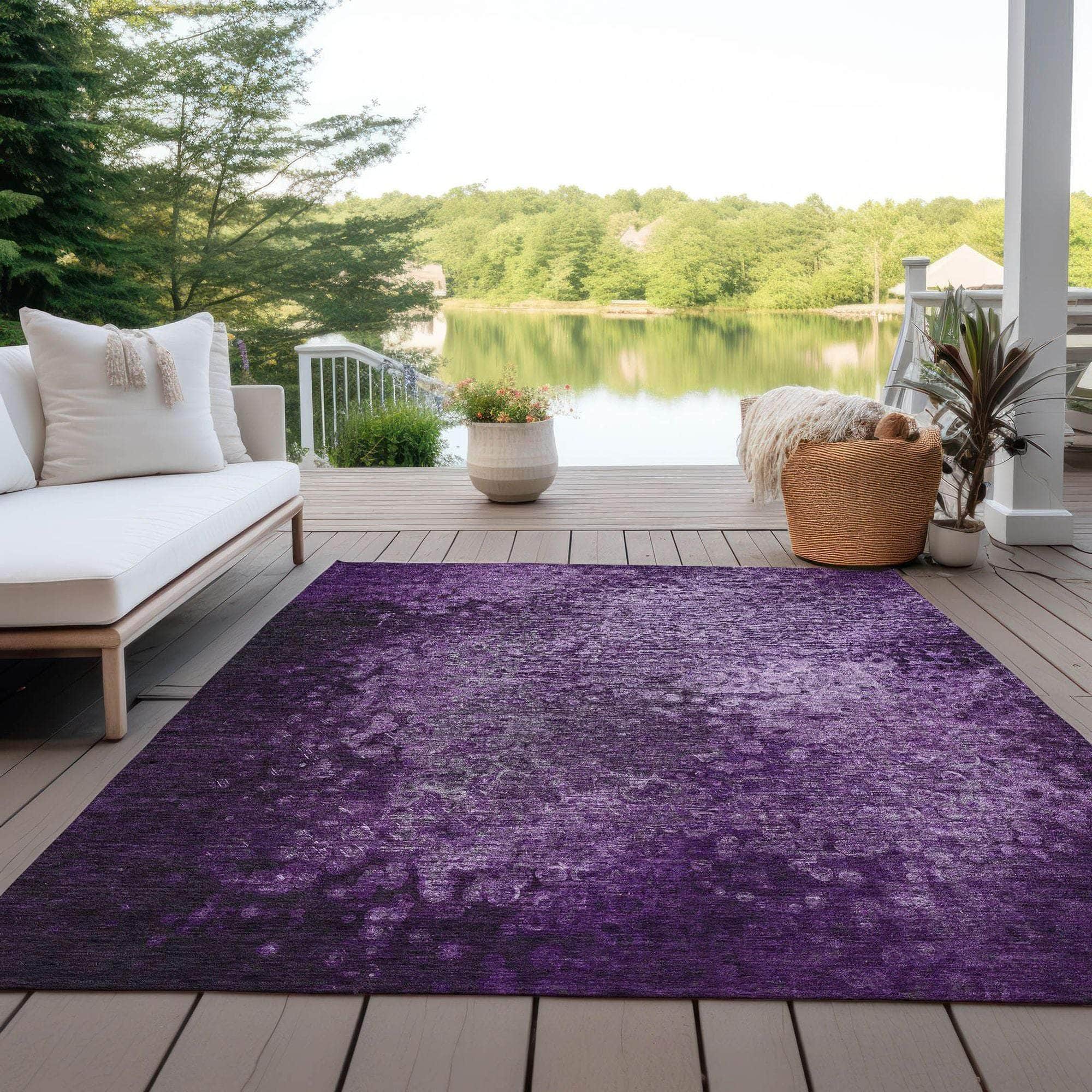 Machine Made ACN565 Purple Rugs