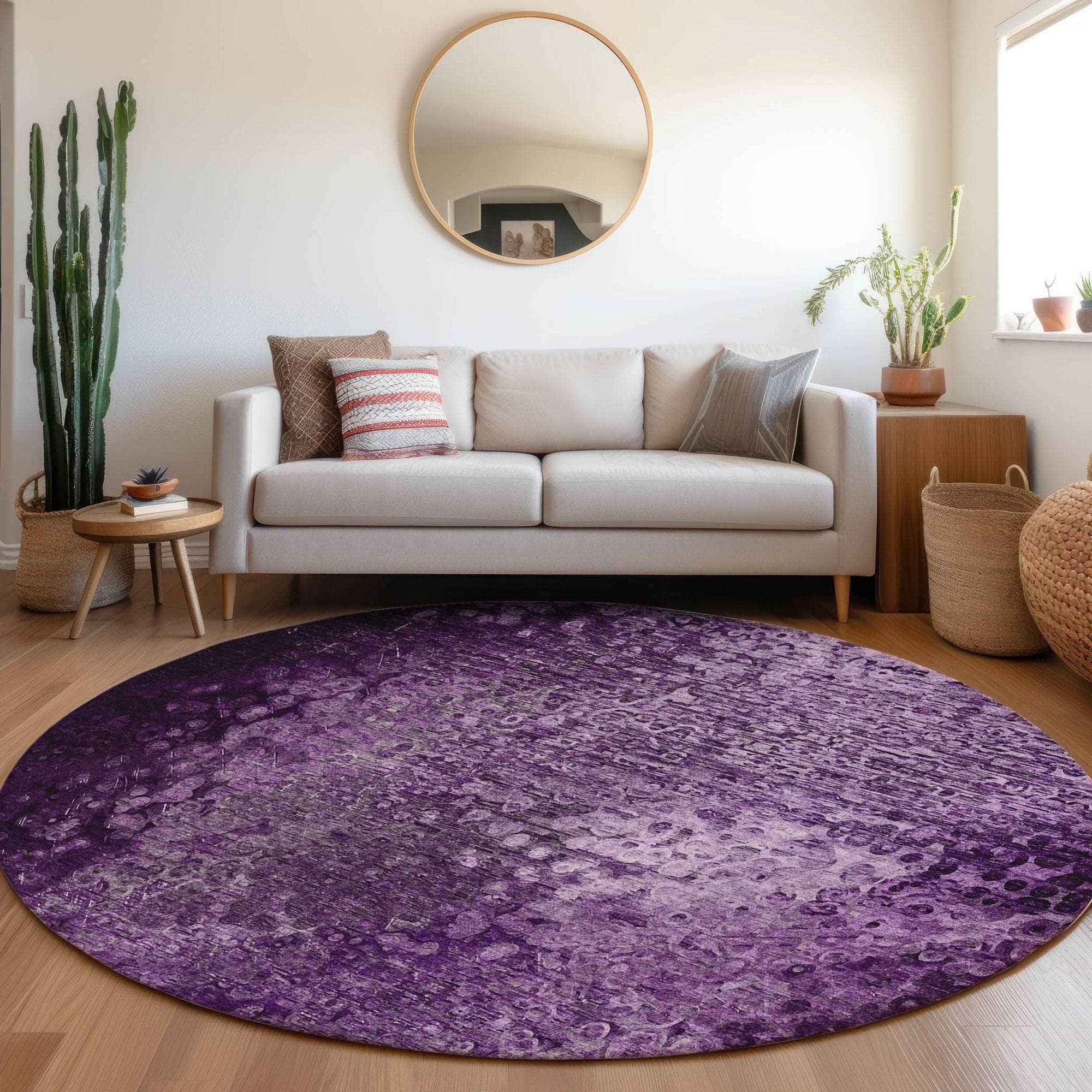 Machine Made ACN565 Purple Rugs