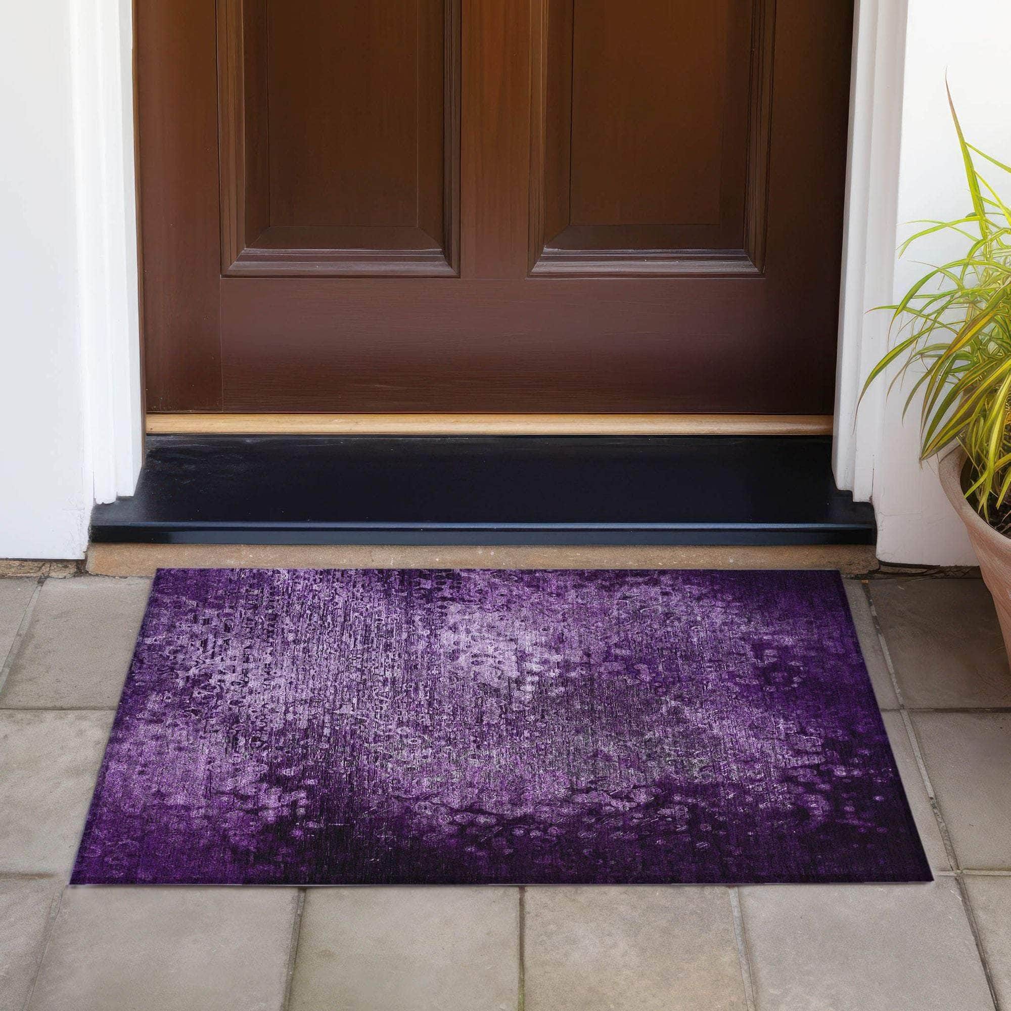 Machine Made ACN565 Purple Rugs