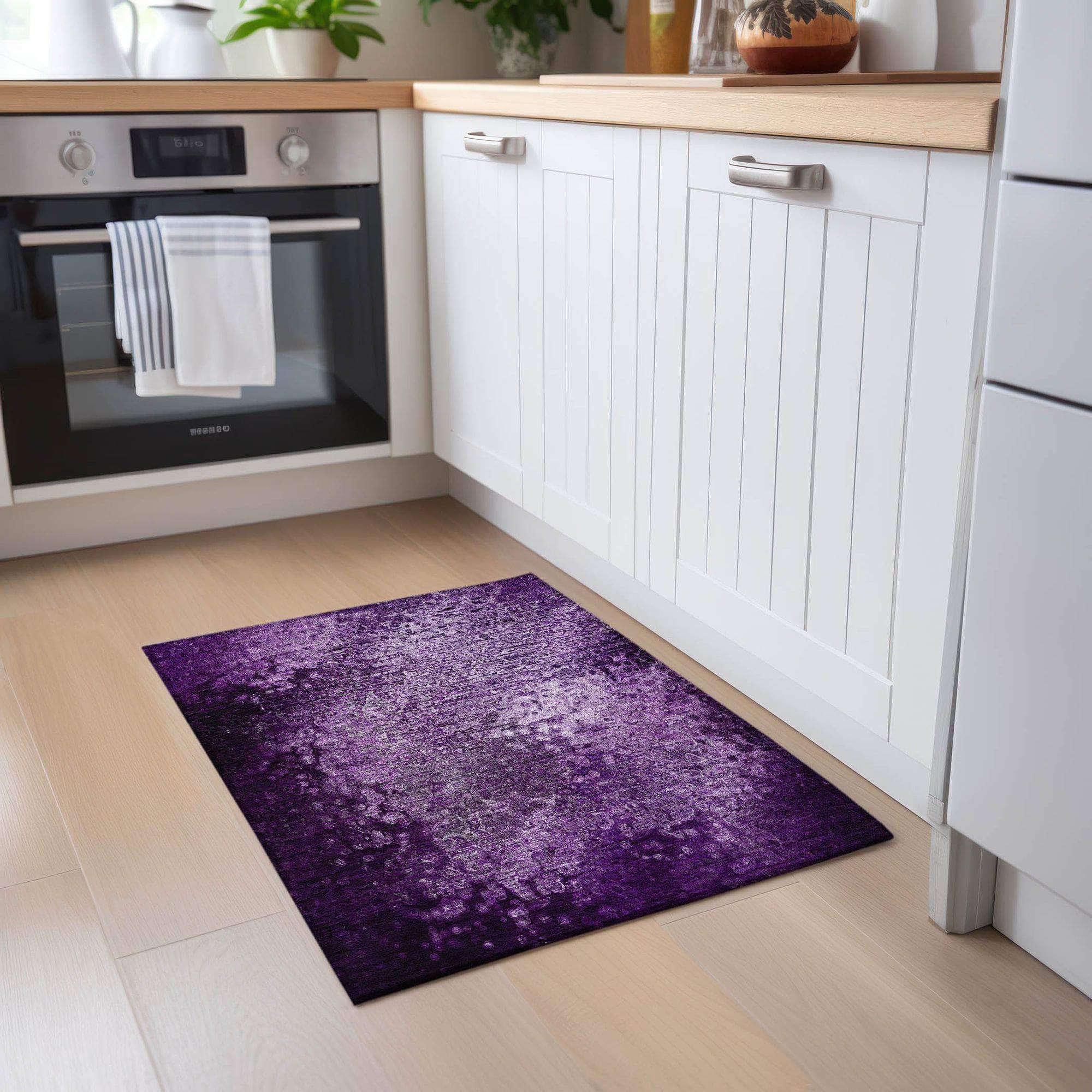 Machine Made ACN565 Purple Rugs