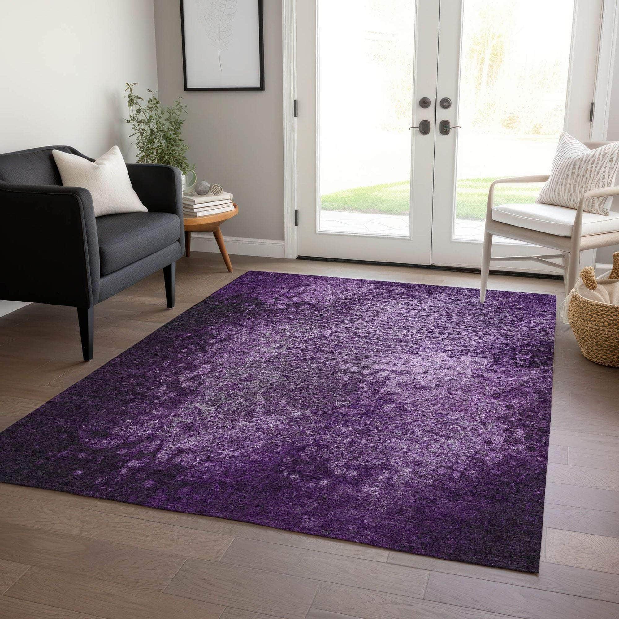 Machine Made ACN565 Purple Rugs