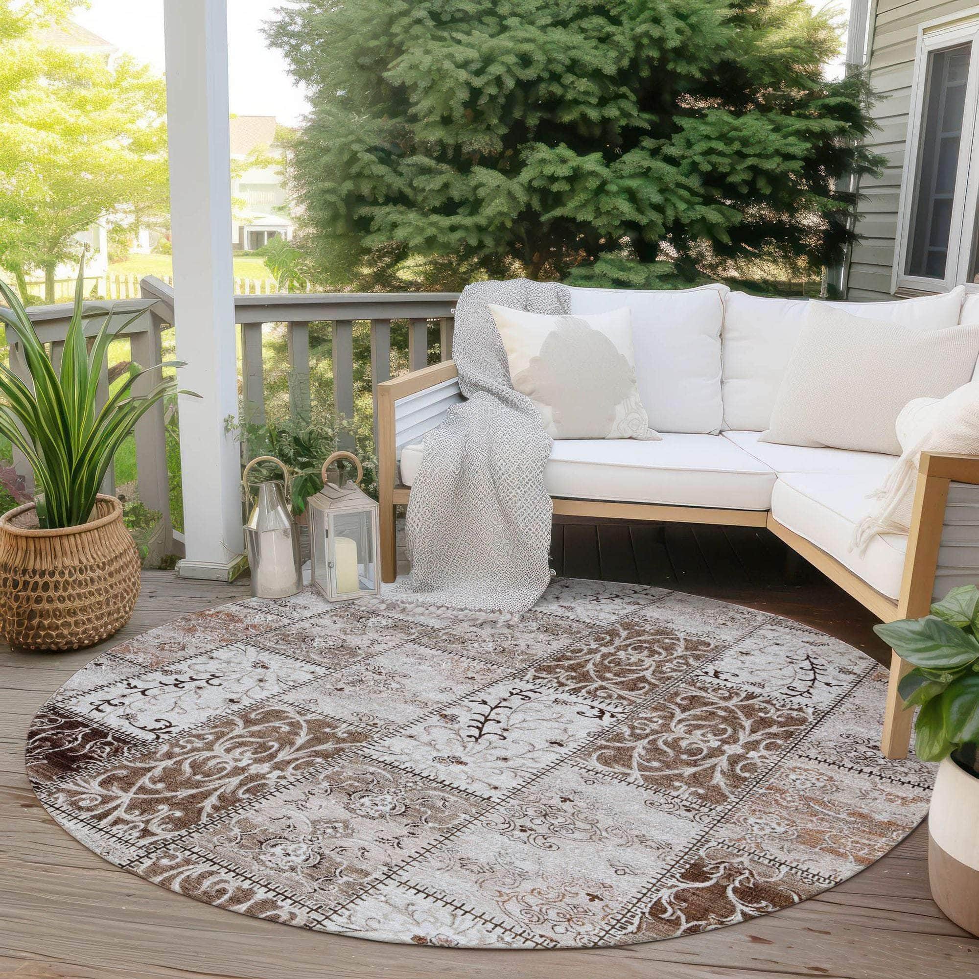 Machine Made ACN566 Beige Brown Rugs