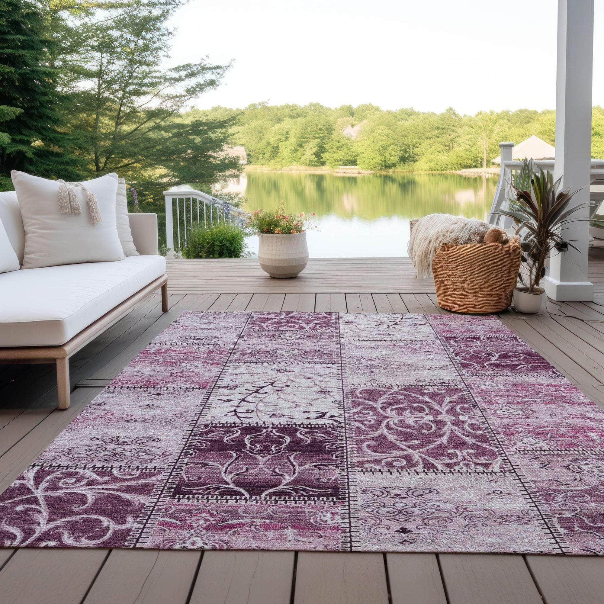 Machine Made ACN566 Burgundy Red Rugs