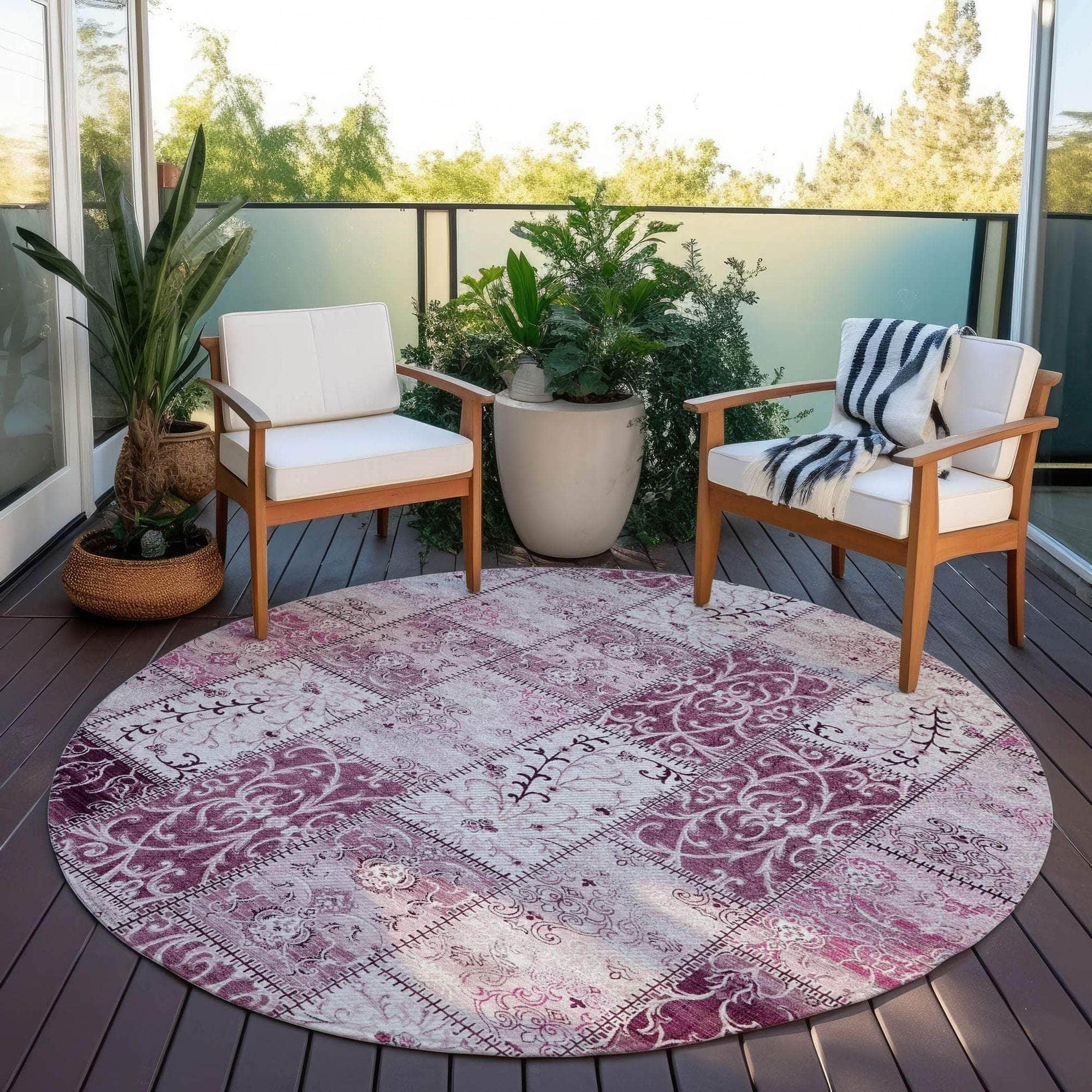 Machine Made ACN566 Burgundy Red Rugs