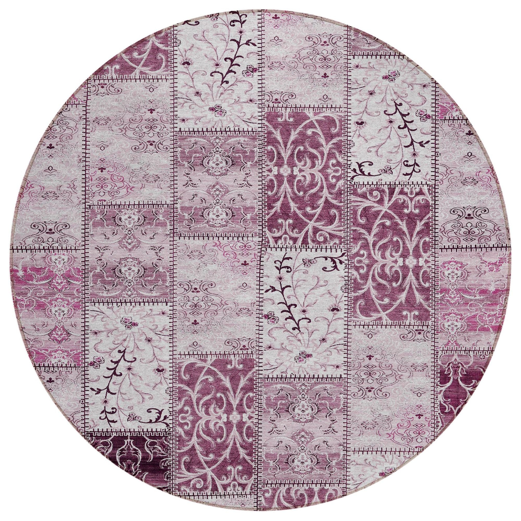 Machine Washable Burgundy Red Rug - Indoor / Outdoor - Kids / Pet Friendly Panel Print Rug