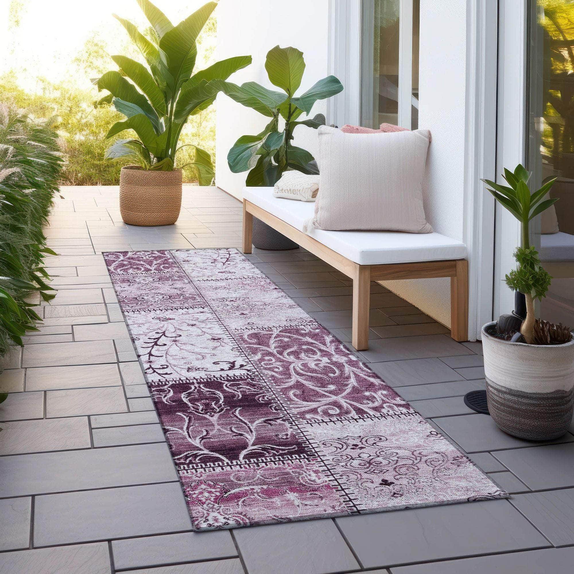 Machine Made ACN566 Burgundy Red Rugs