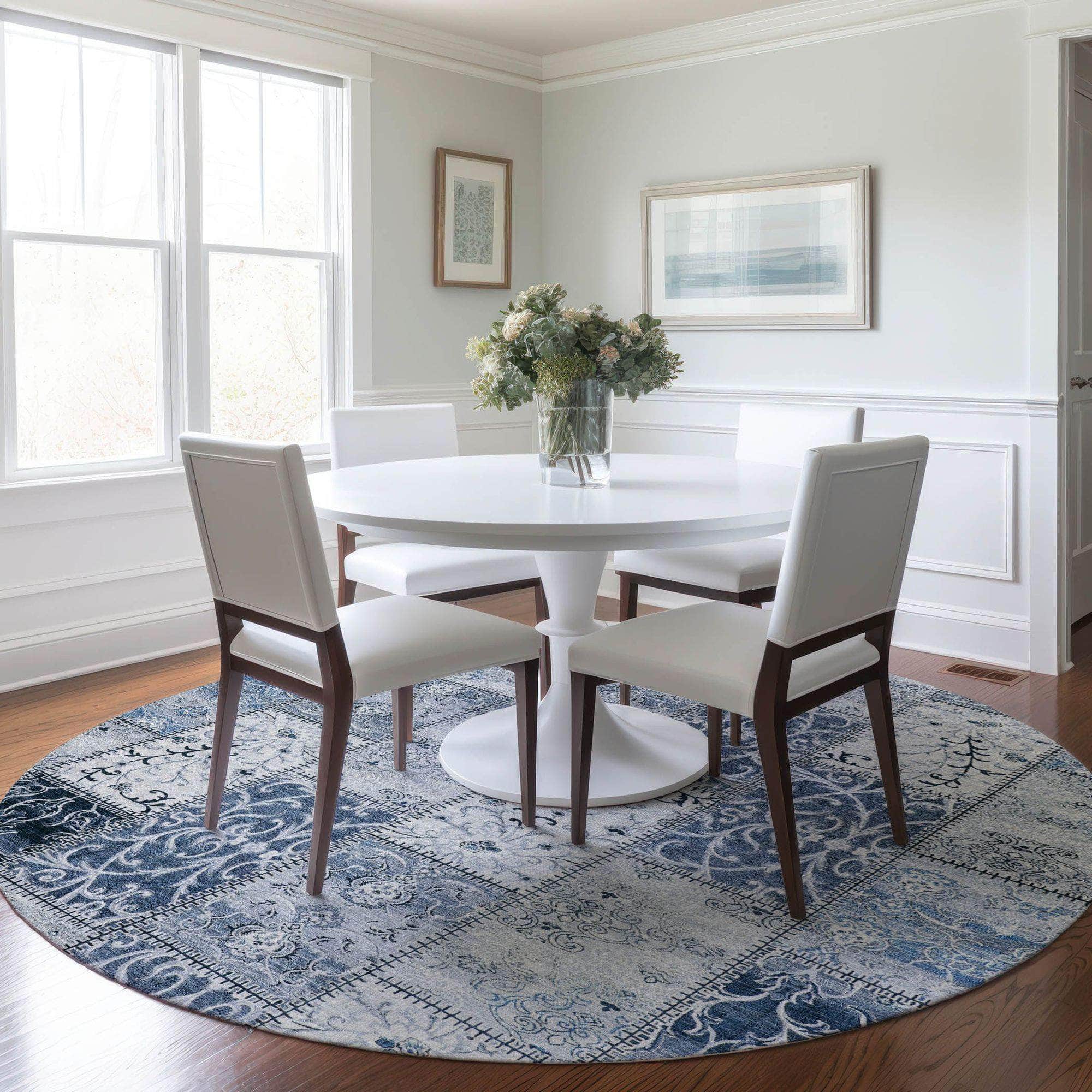 Machine Made ACN566 Denim Blue Rugs