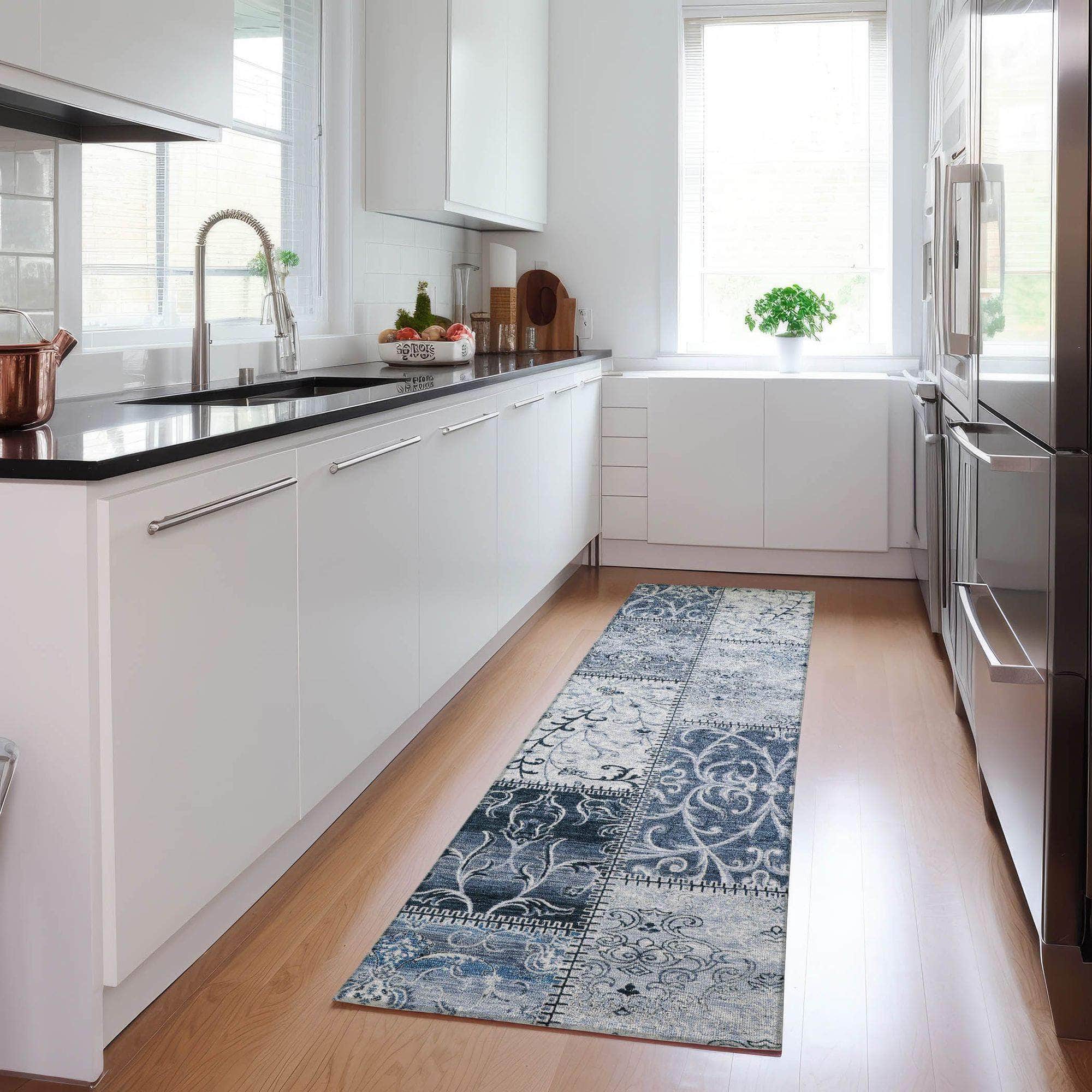 Machine Made ACN566 Denim Blue Rugs