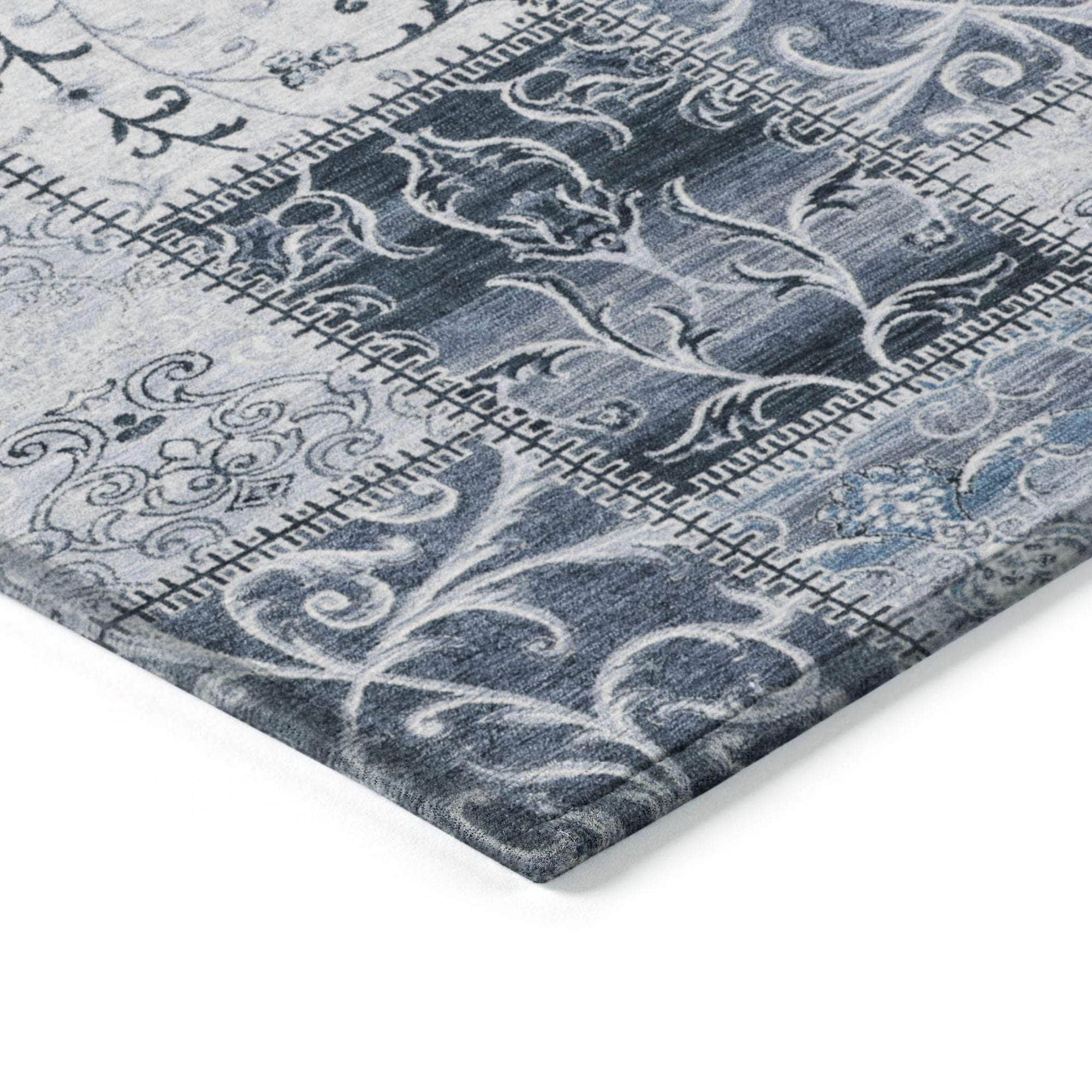 Machine Made ACN566 Denim Blue Rugs