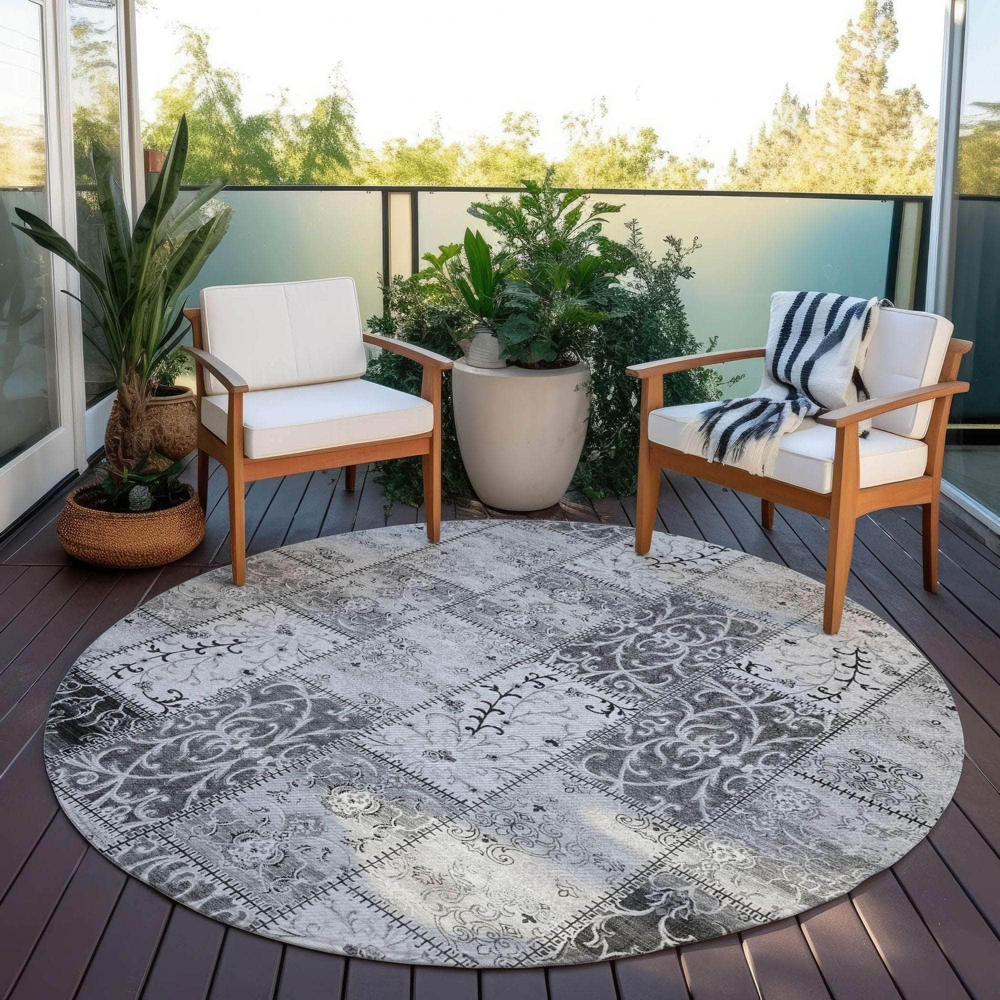 Machine Made ACN566 Gray Rugs
