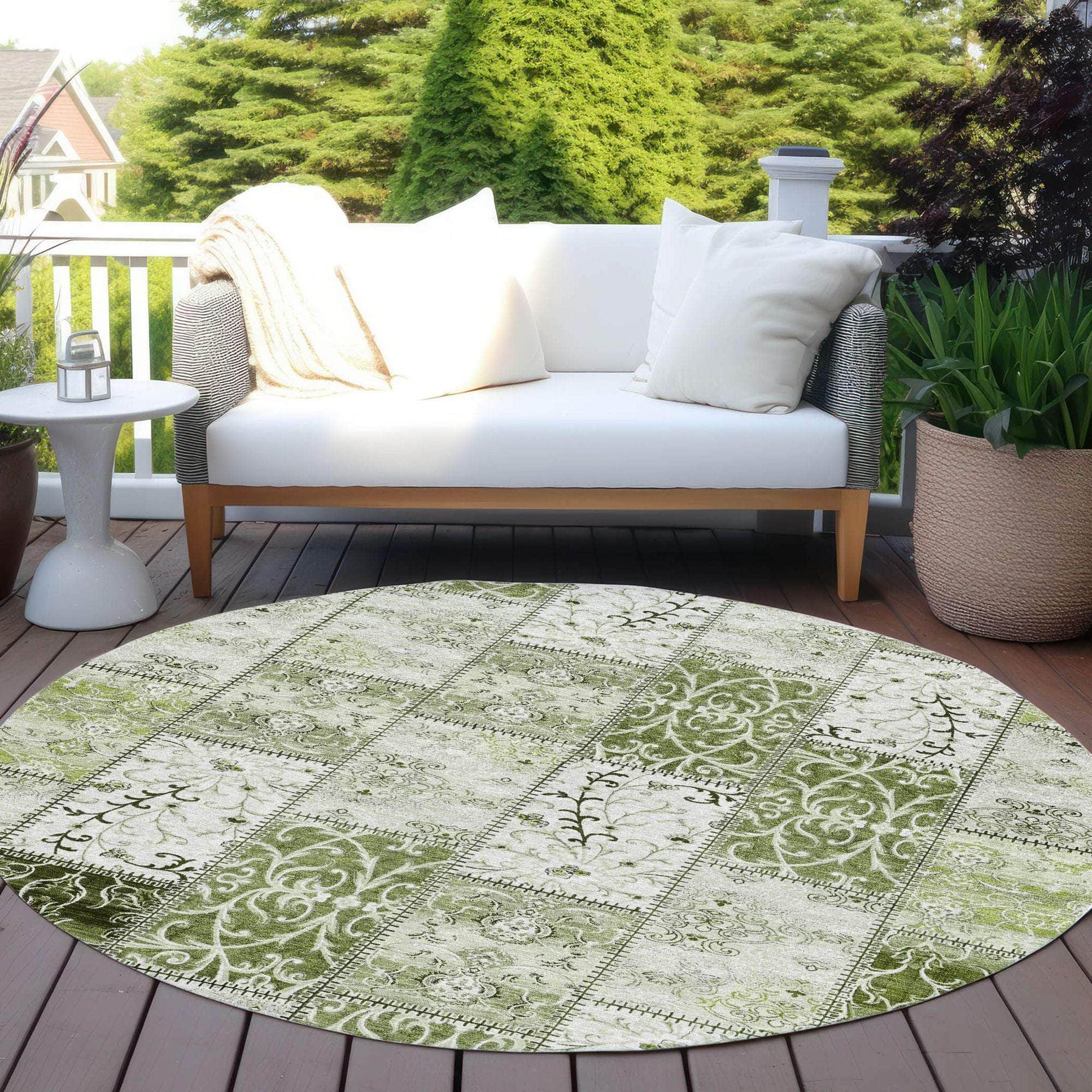 Machine Made ACN566 Green Rugs