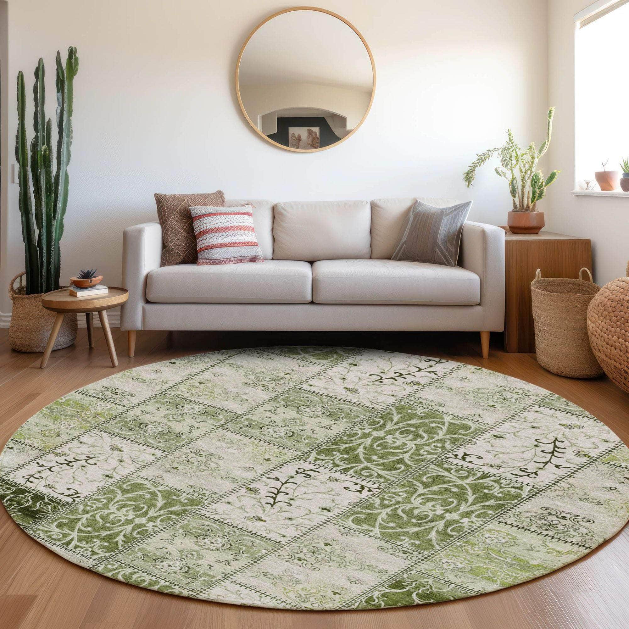 Machine Made ACN566 Green Rugs