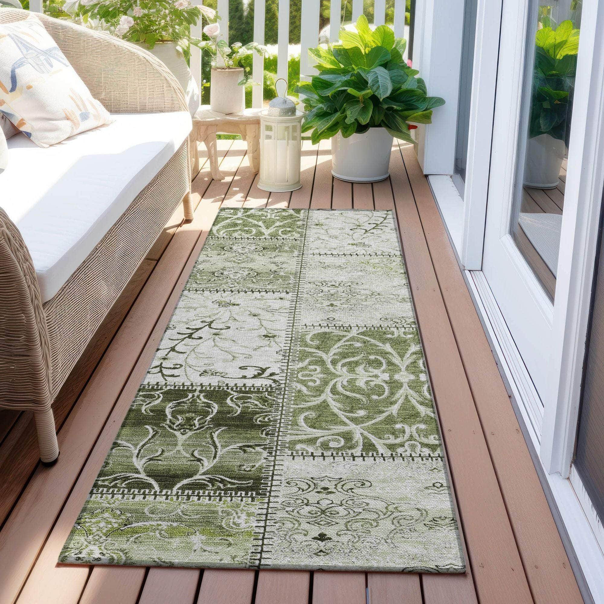 Machine Made ACN566 Green Rugs