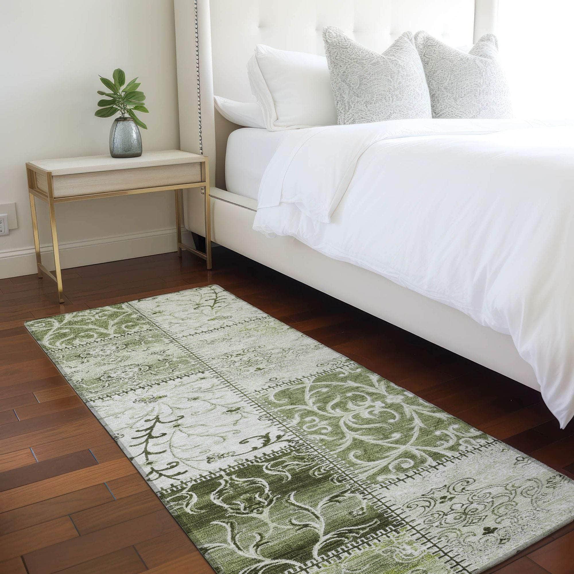 Machine Made ACN566 Green Rugs